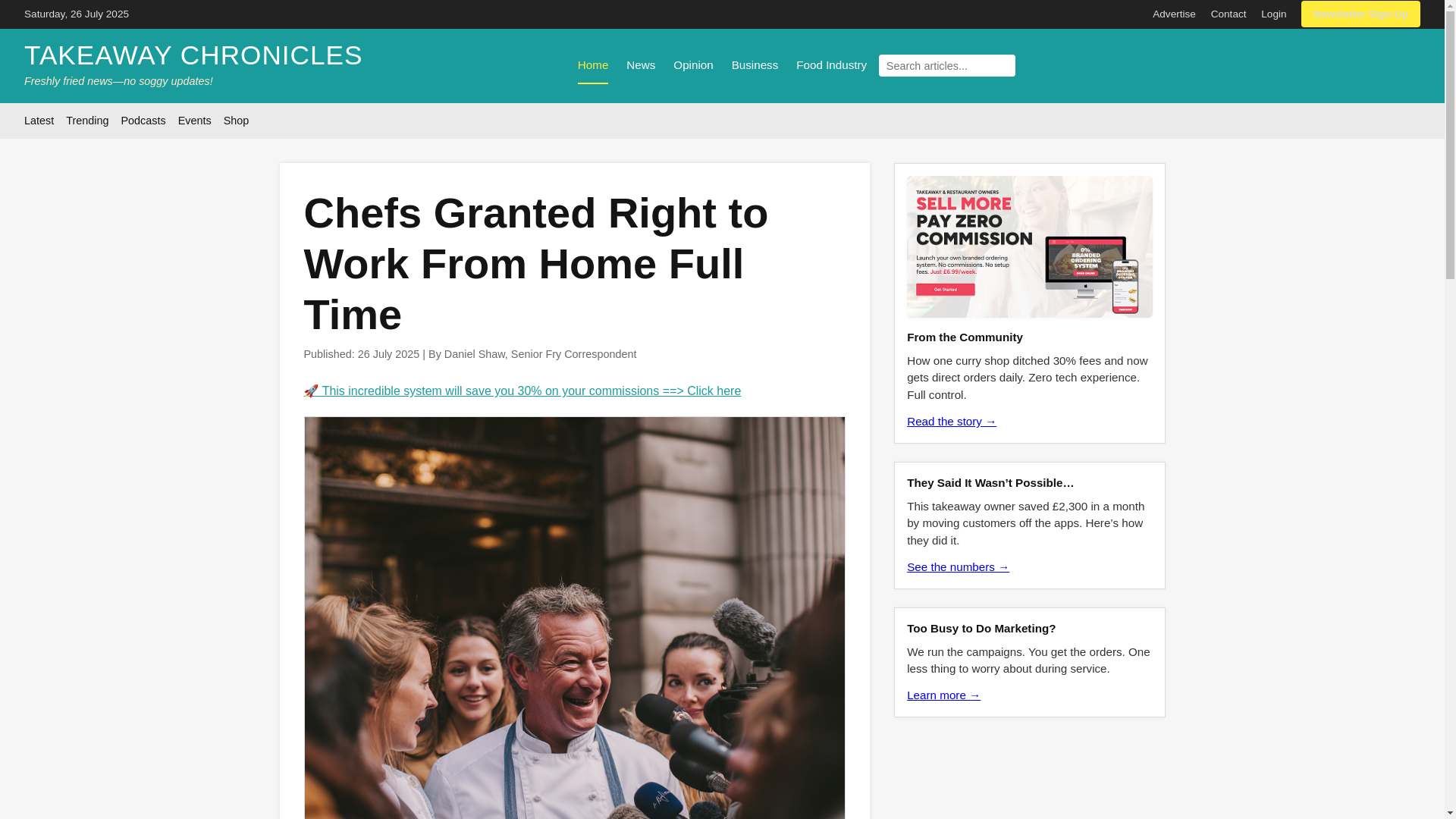 website screenshot of https://takeawaychronicles.com/
