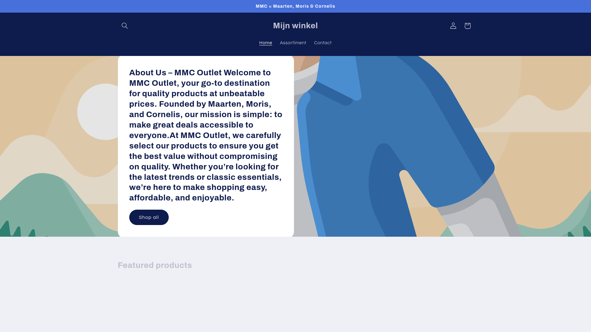 website screenshot of https://mmc-outlet.shop/