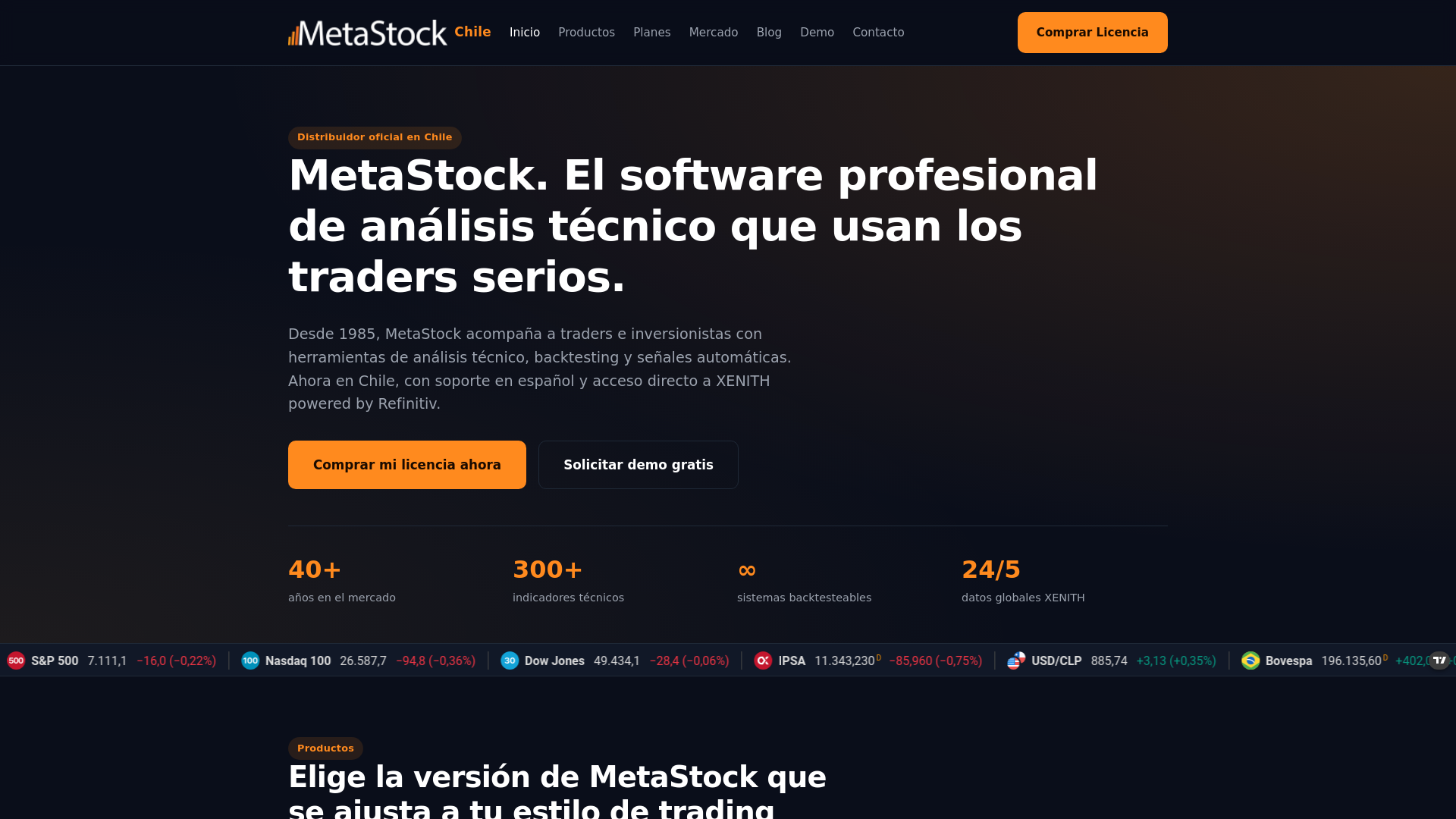 website screenshot of https://metastock-cl.pages.dev/