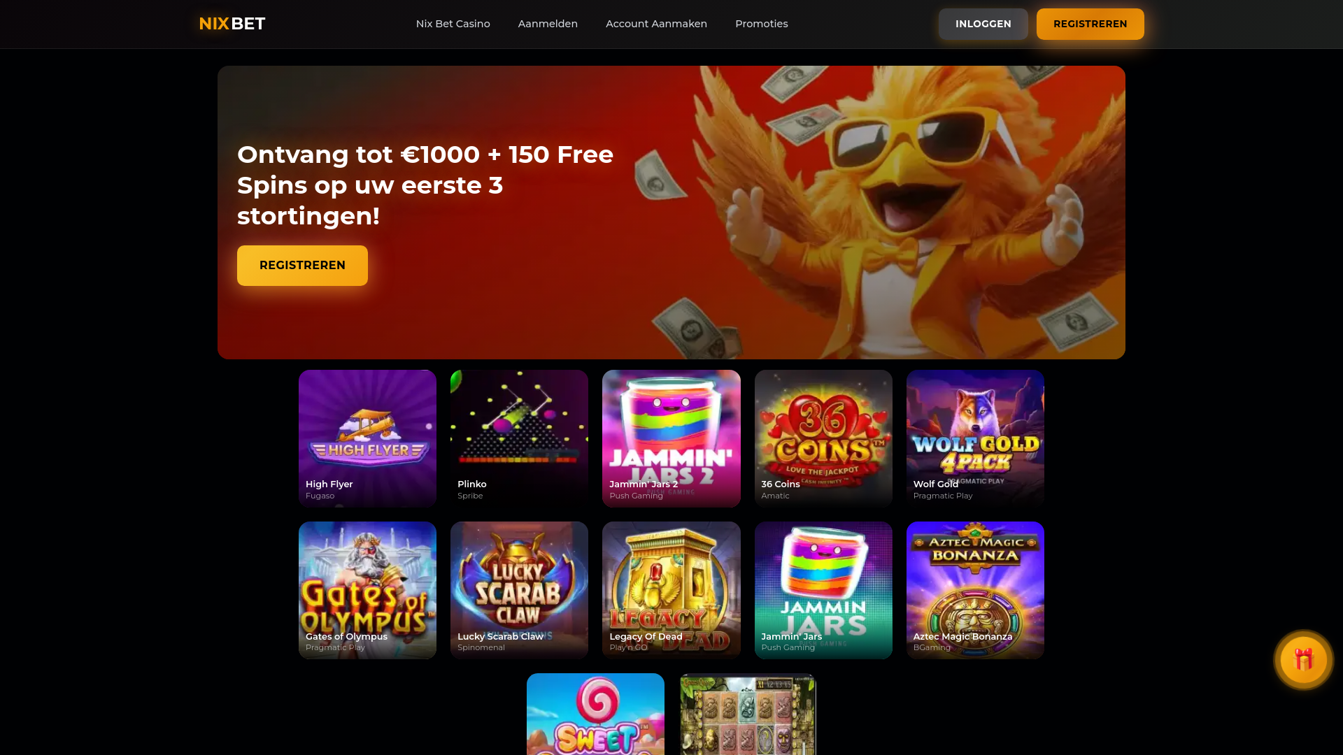 website screenshot of https://nixbet-vip.com