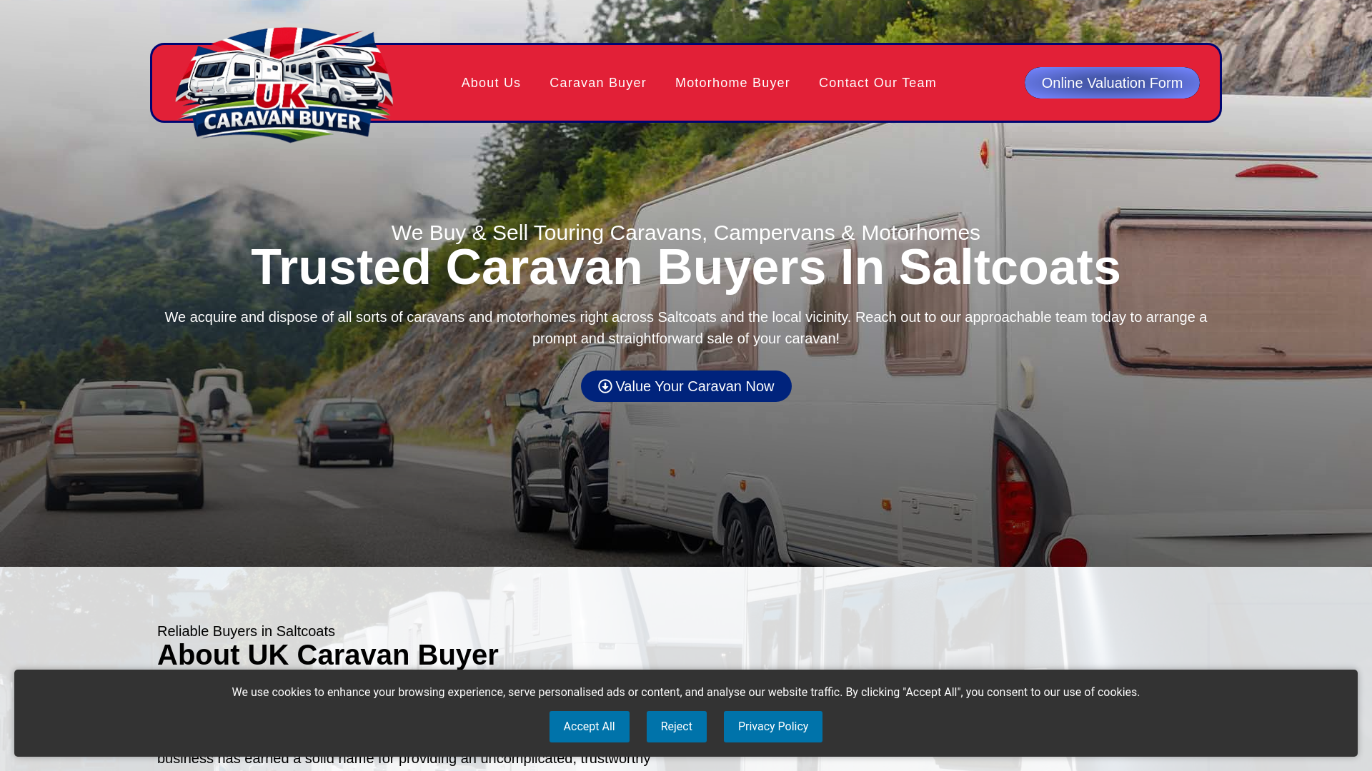 website screenshot of https://sellmycaravansaltcoats.co.uk/