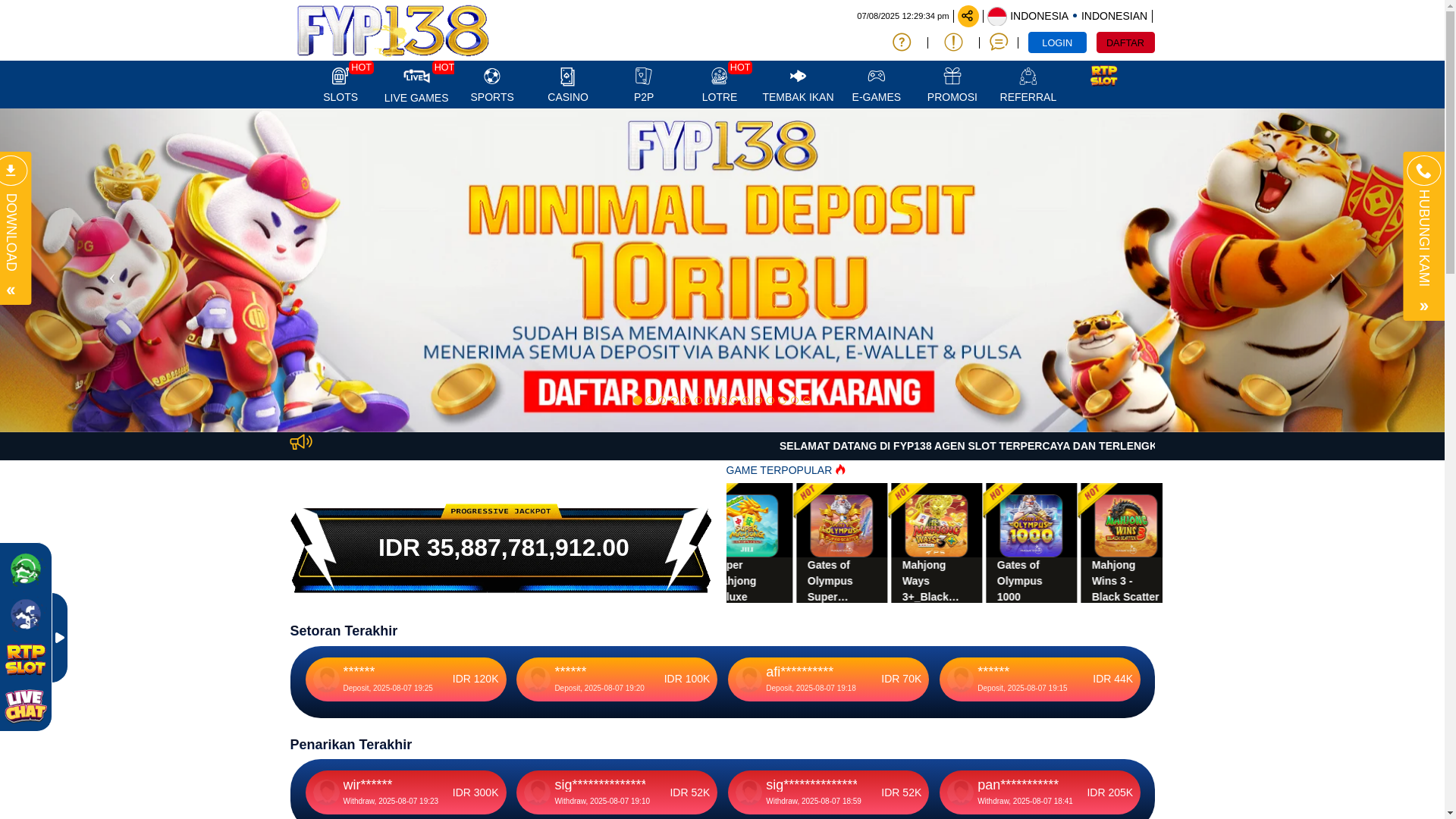 website screenshot of https://fyp138keranjang.com/