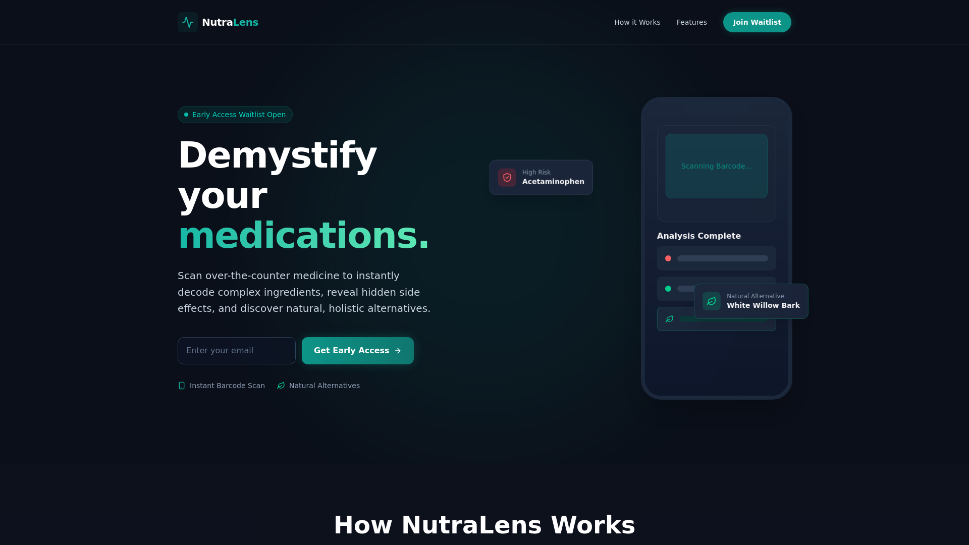 website screenshot of https://getnutralens.com/