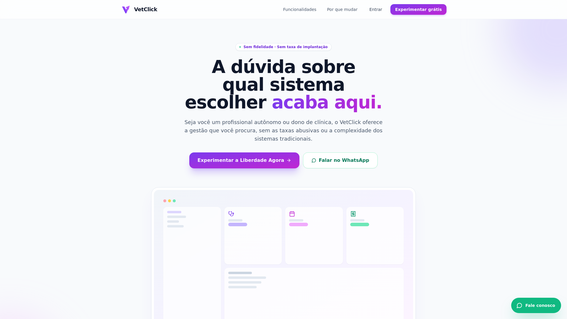 website screenshot of https://vetclick.com.br/