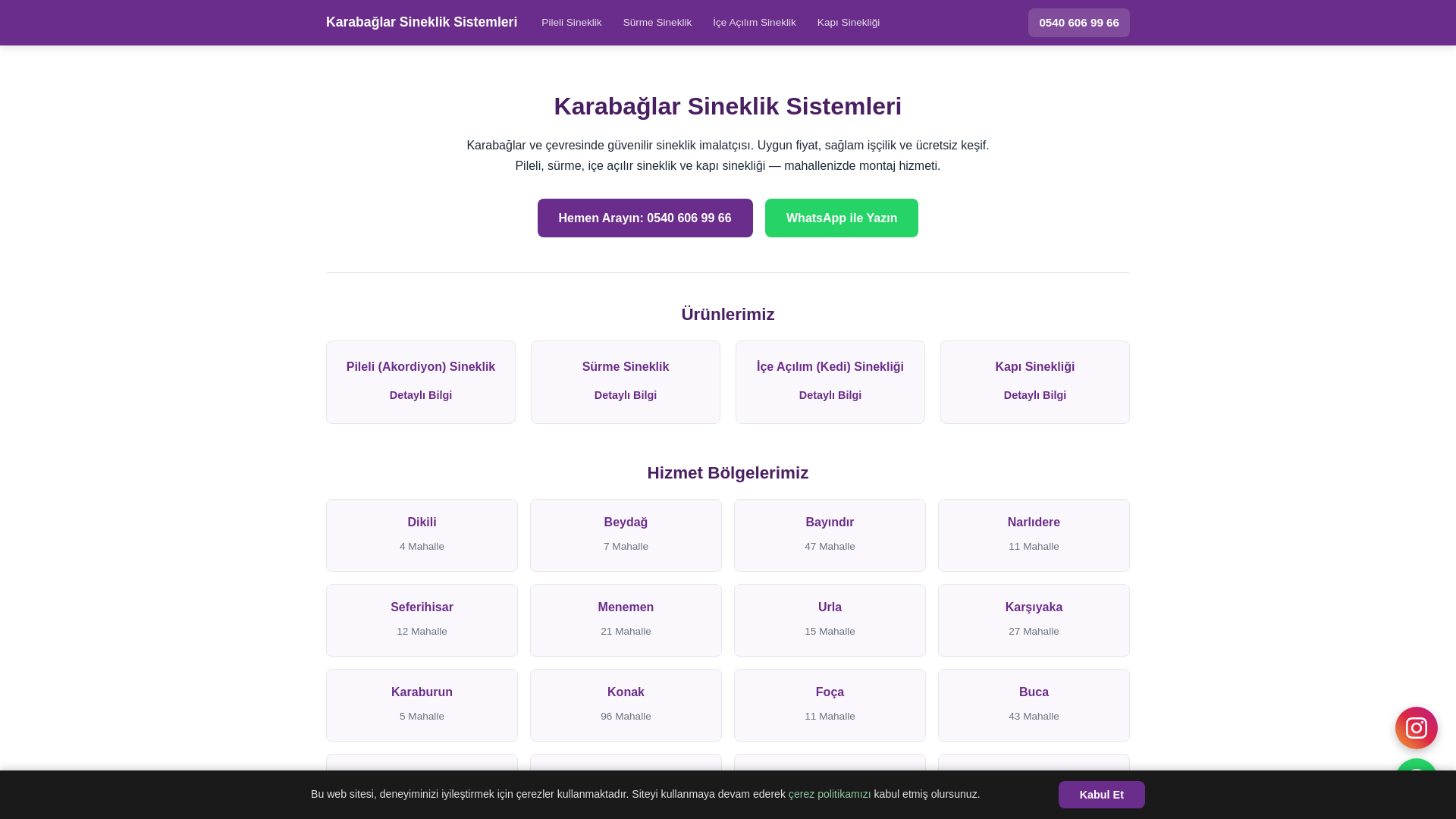 website screenshot of https://karabaglarsineklik.com.tr/
