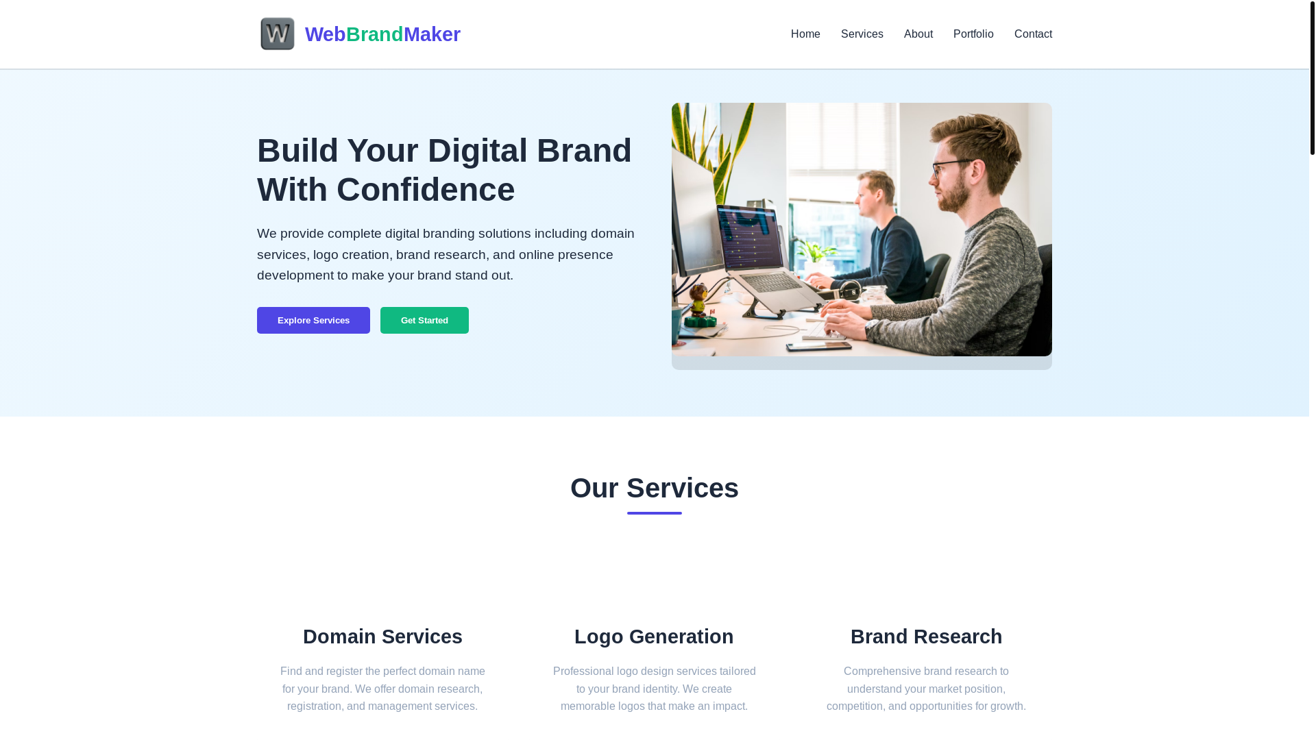 website screenshot of https://webbrandmaker.pages.dev/