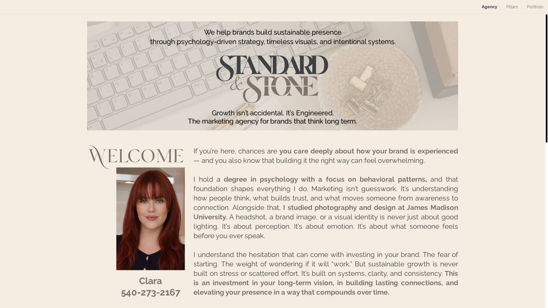 website screenshot of https://standardandstone.co/