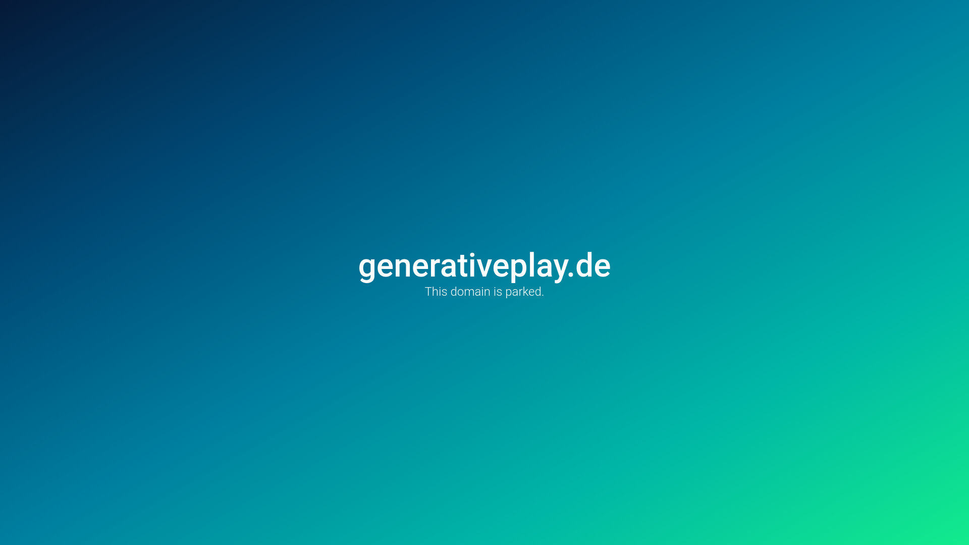 website screenshot of https://generative-play.de/