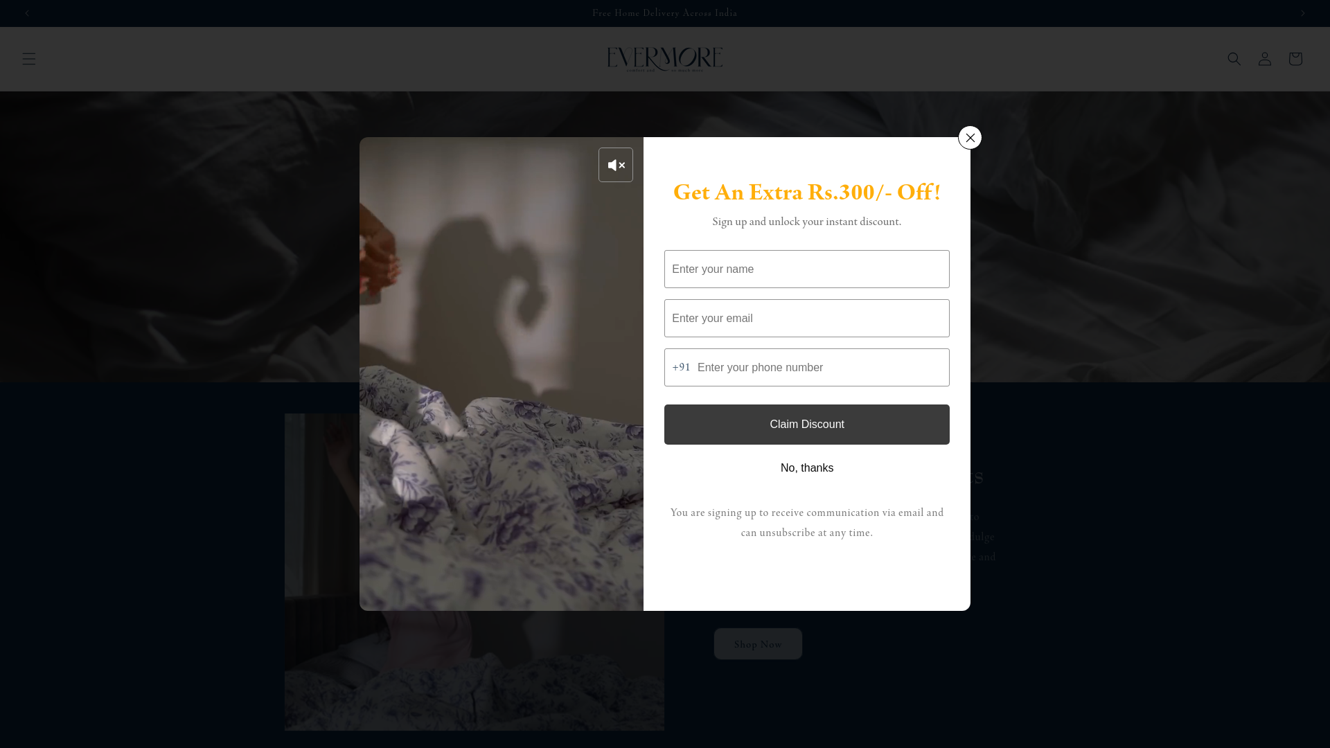 website screenshot of https://theevermore.in/