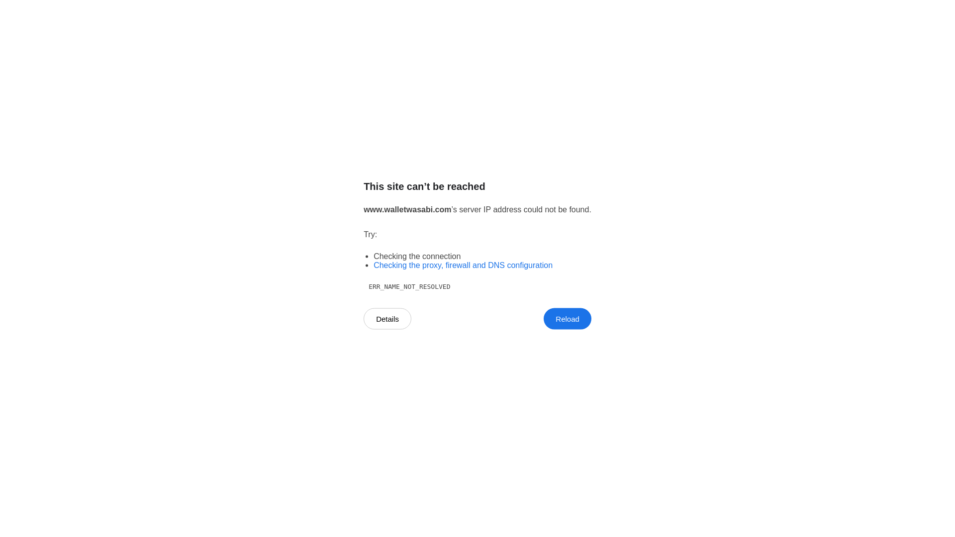website screenshot of https://walletwasabi.com