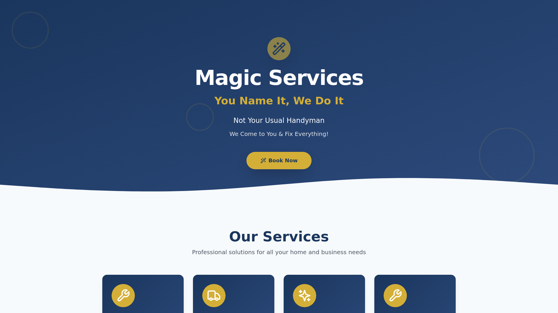 website screenshot of https://stmagicservices.com