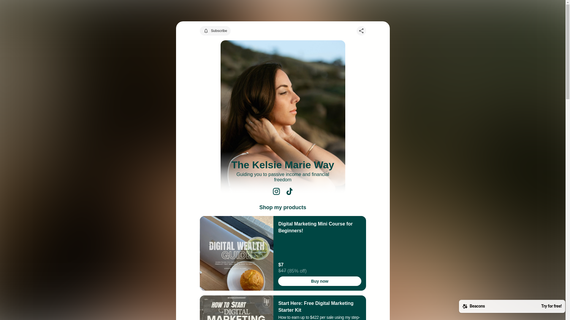 website screenshot of https://thekelsiemarieway.com/