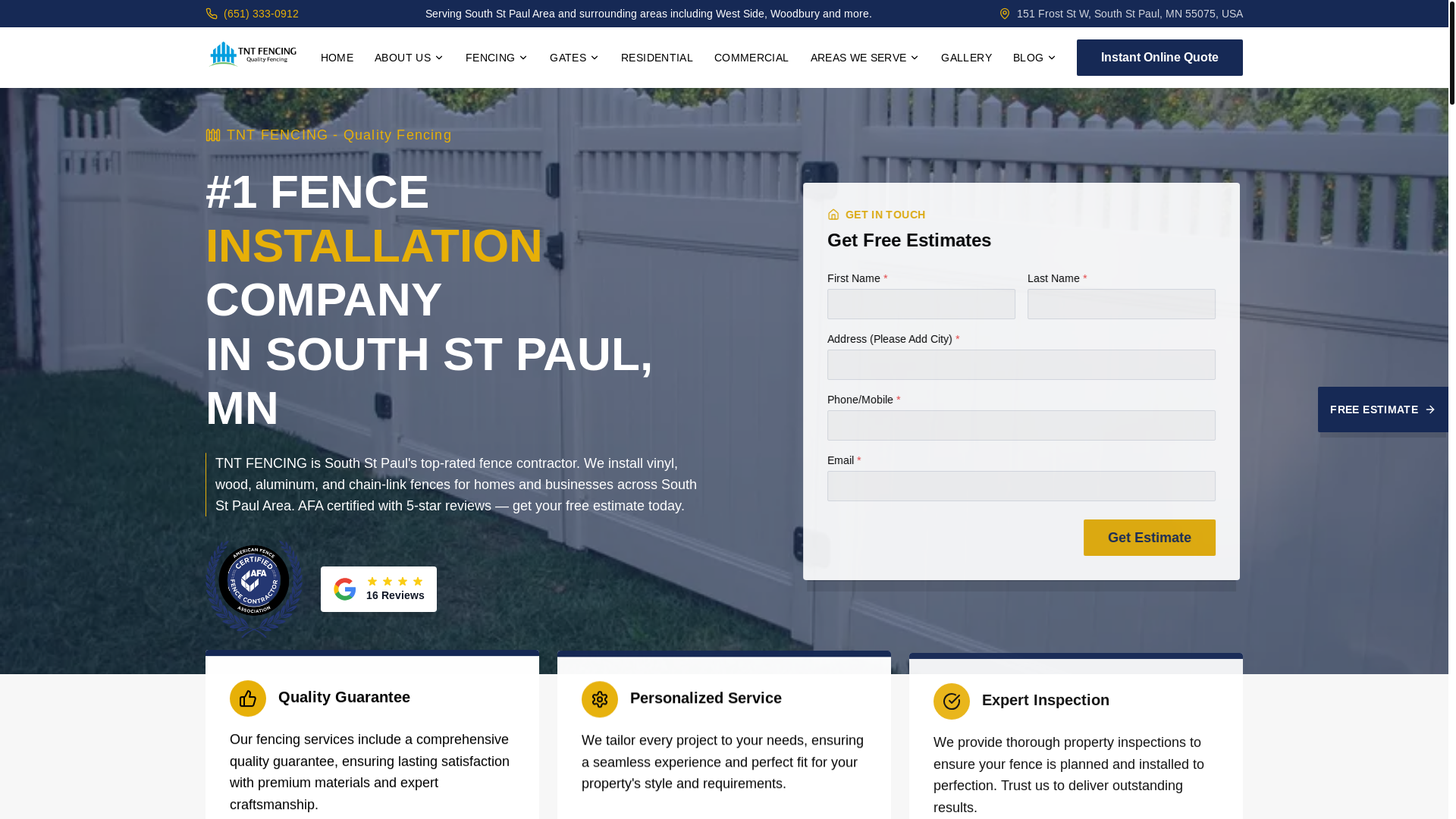 website screenshot of https://tnt-fencing.pages.dev/