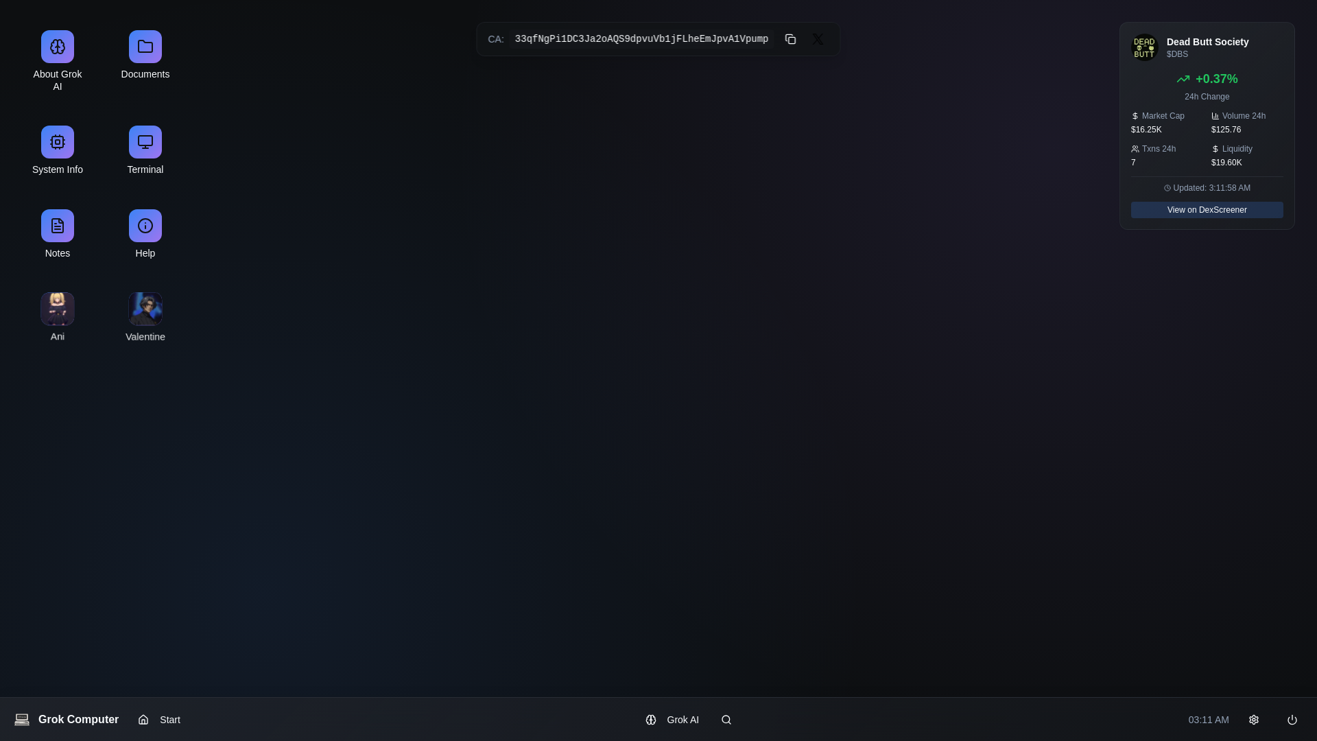 website screenshot of https://grokcomputer.app/