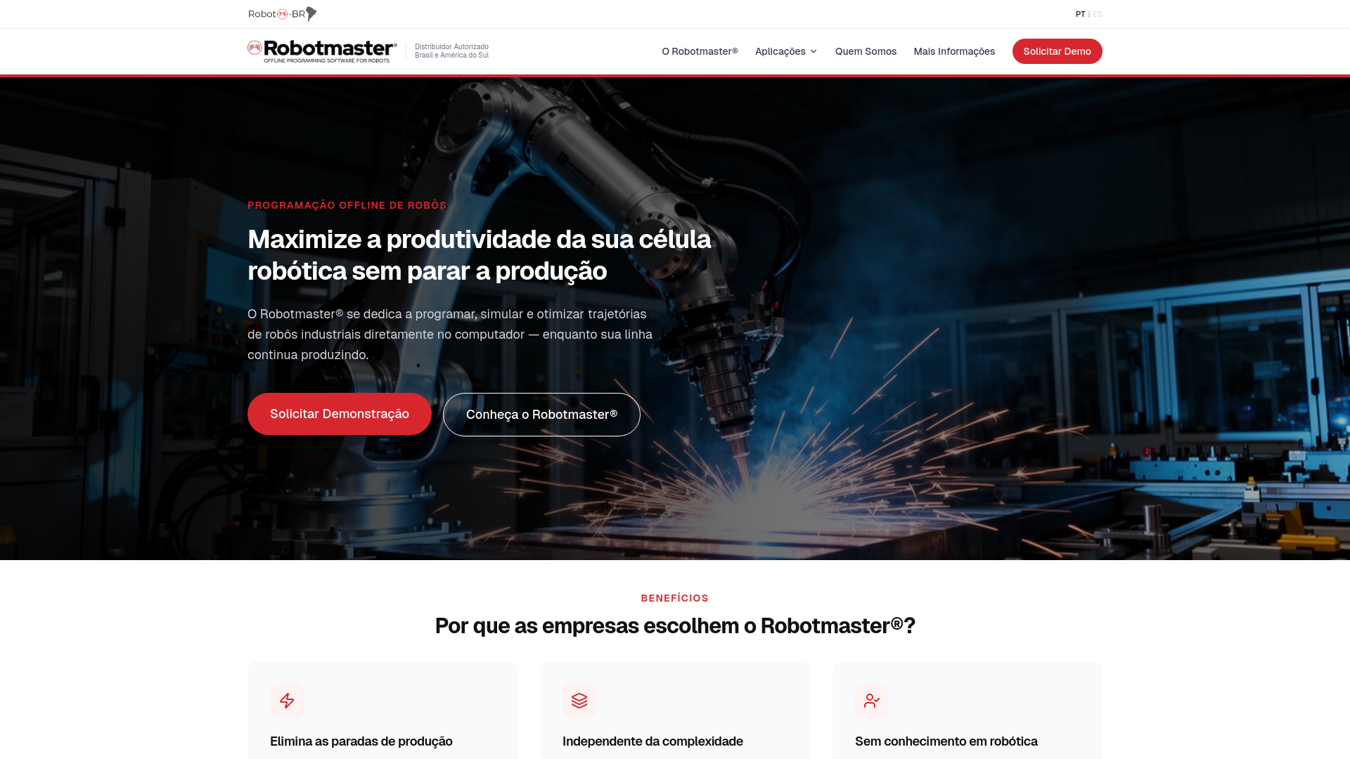 website screenshot of https://robotm.com.br/