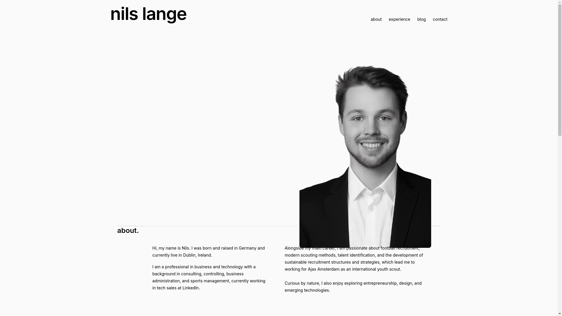 website screenshot of https://nils-lange.site/