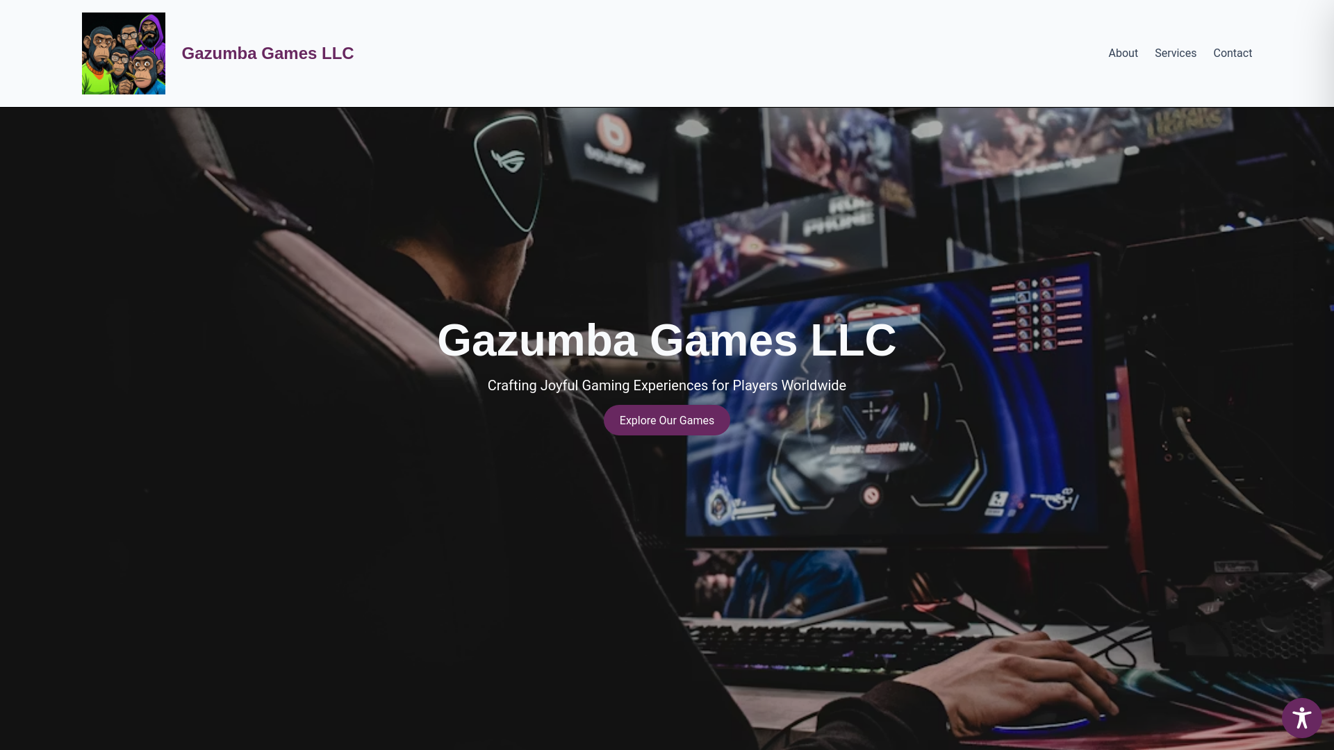 website screenshot of https://gazumbagames.com
