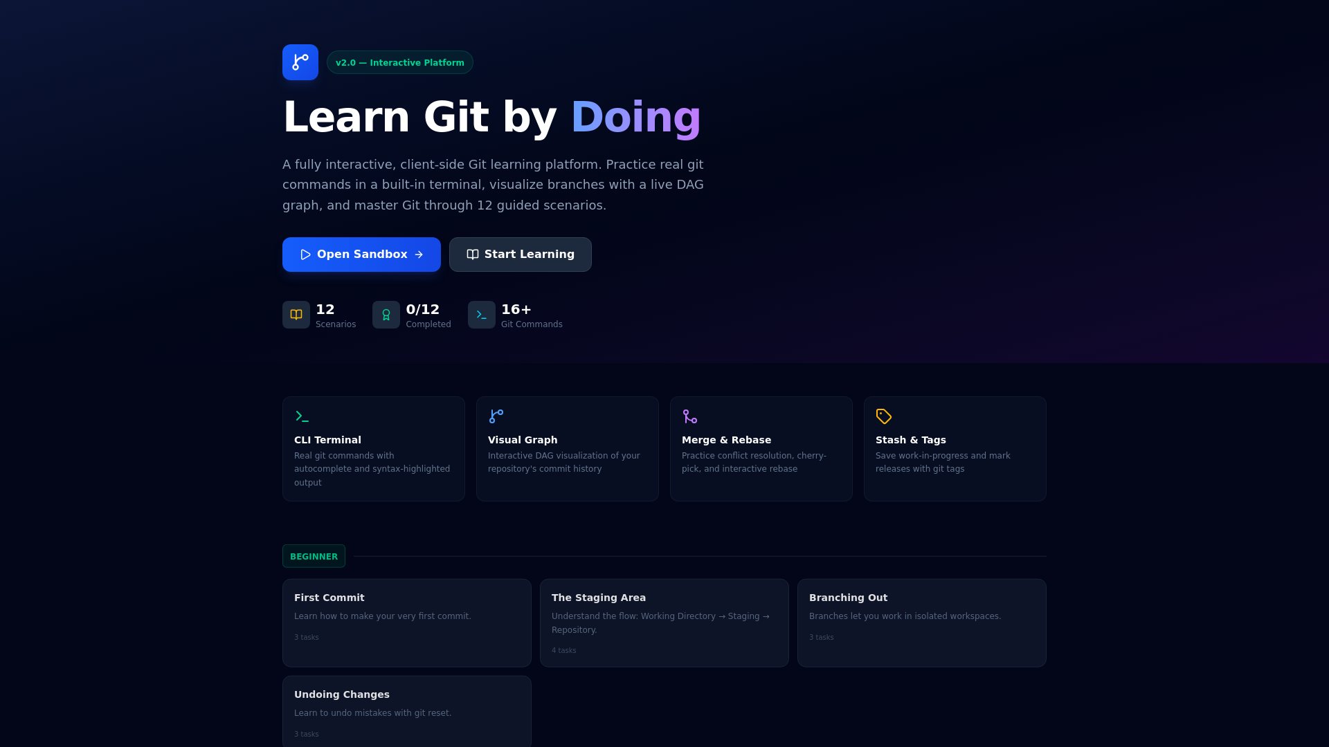 website screenshot of https://github-simulator.pages.dev/