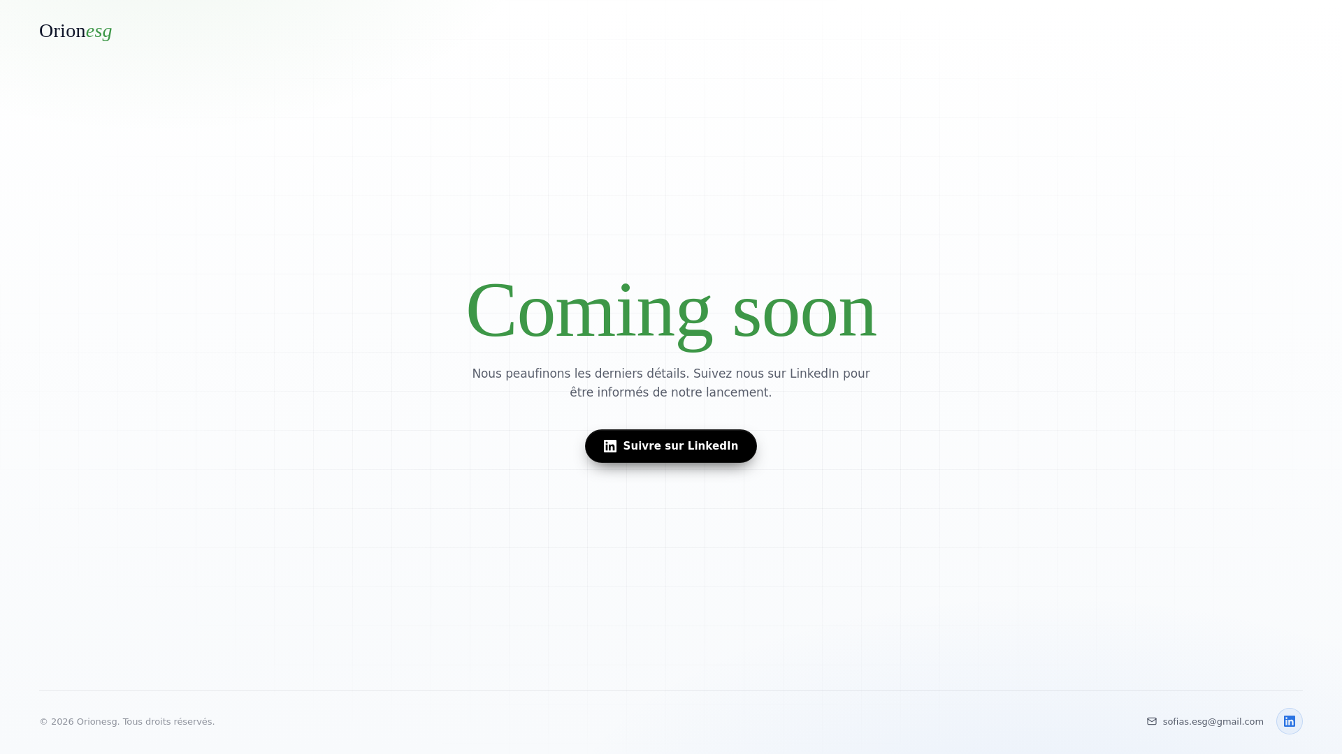 website screenshot of https://orionesg.com/