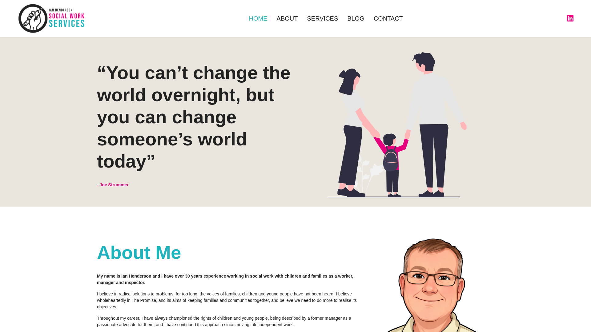 website screenshot of https://ianhendersonsocialwork.co.uk/