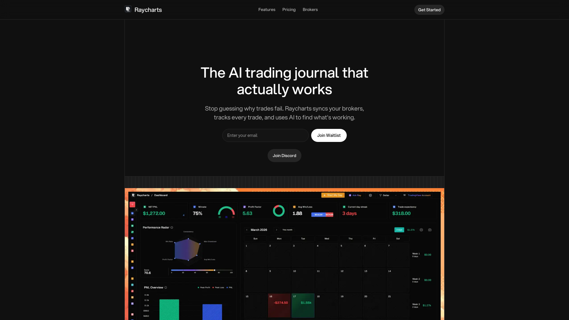 website screenshot of https://raycharts-marketing.pages.dev/