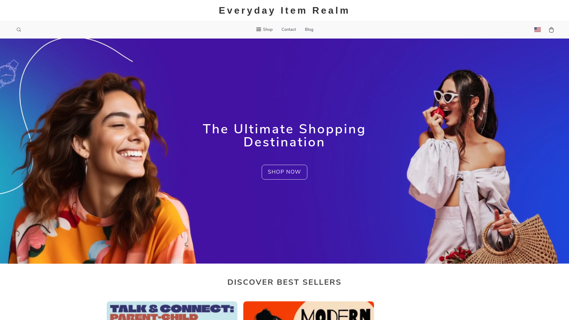 website screenshot of https://everydayitemrealm.shop/
