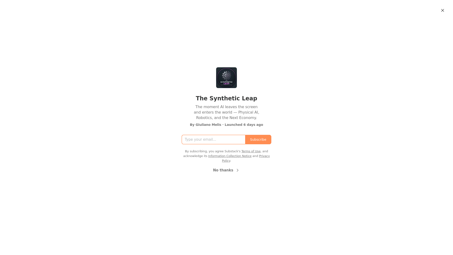 website screenshot of https://thesyntheticleap.com