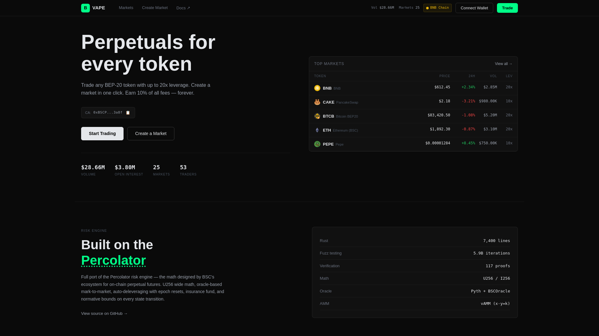 website screenshot of https://bvape.fun/