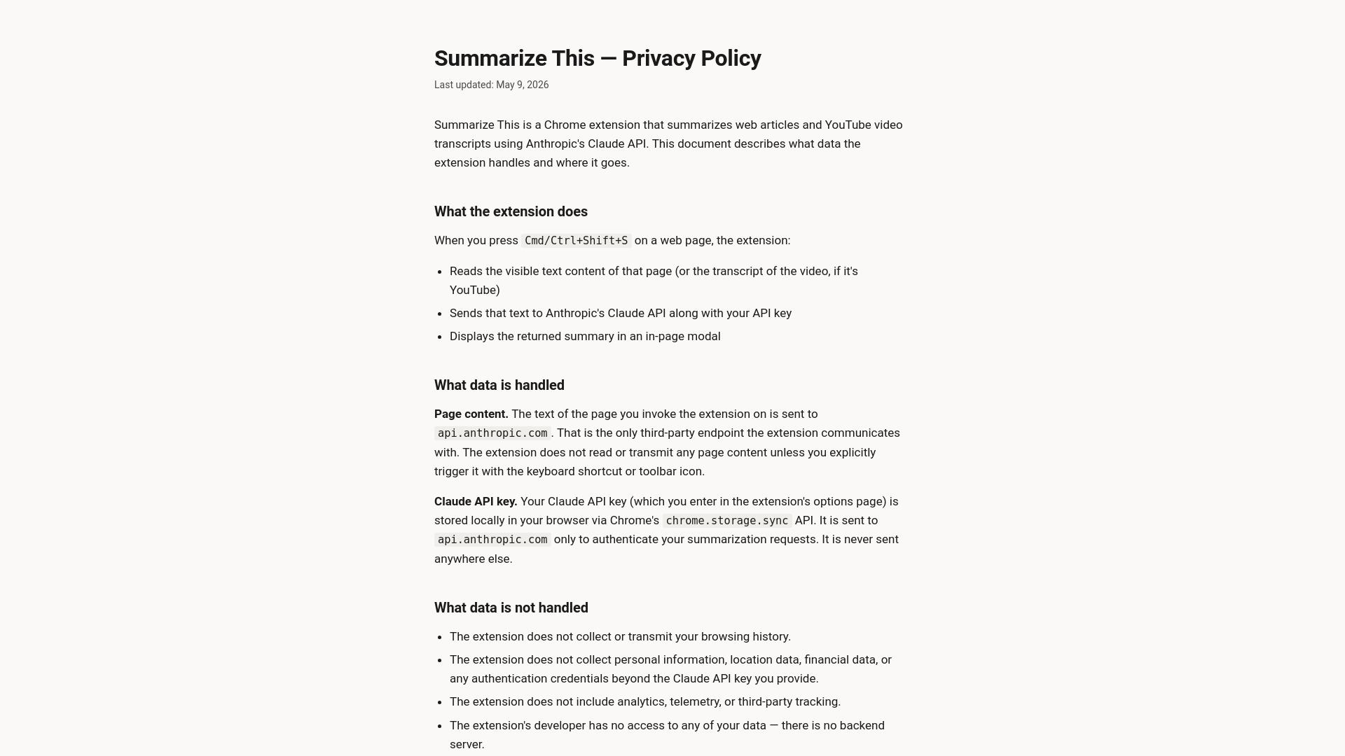 website screenshot of https://summarize-this.pages.dev/