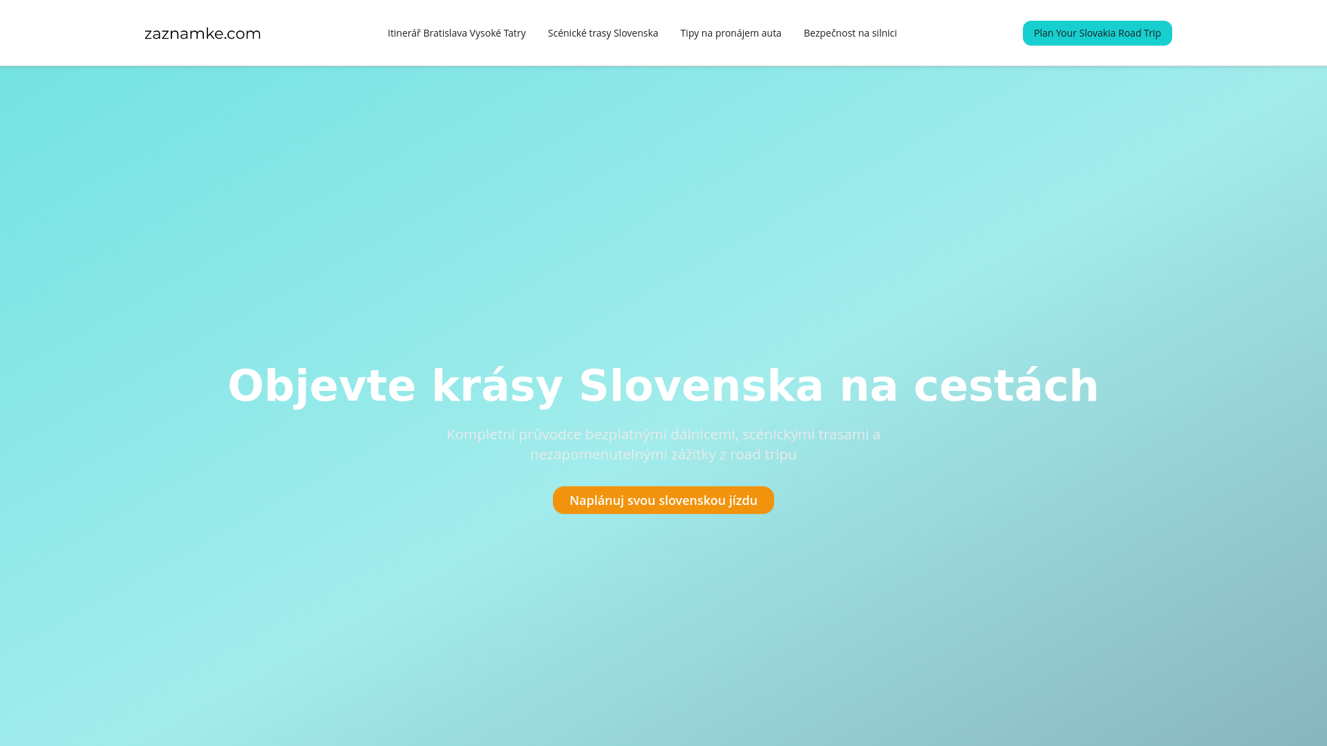 website screenshot of https://zaznamke.com/