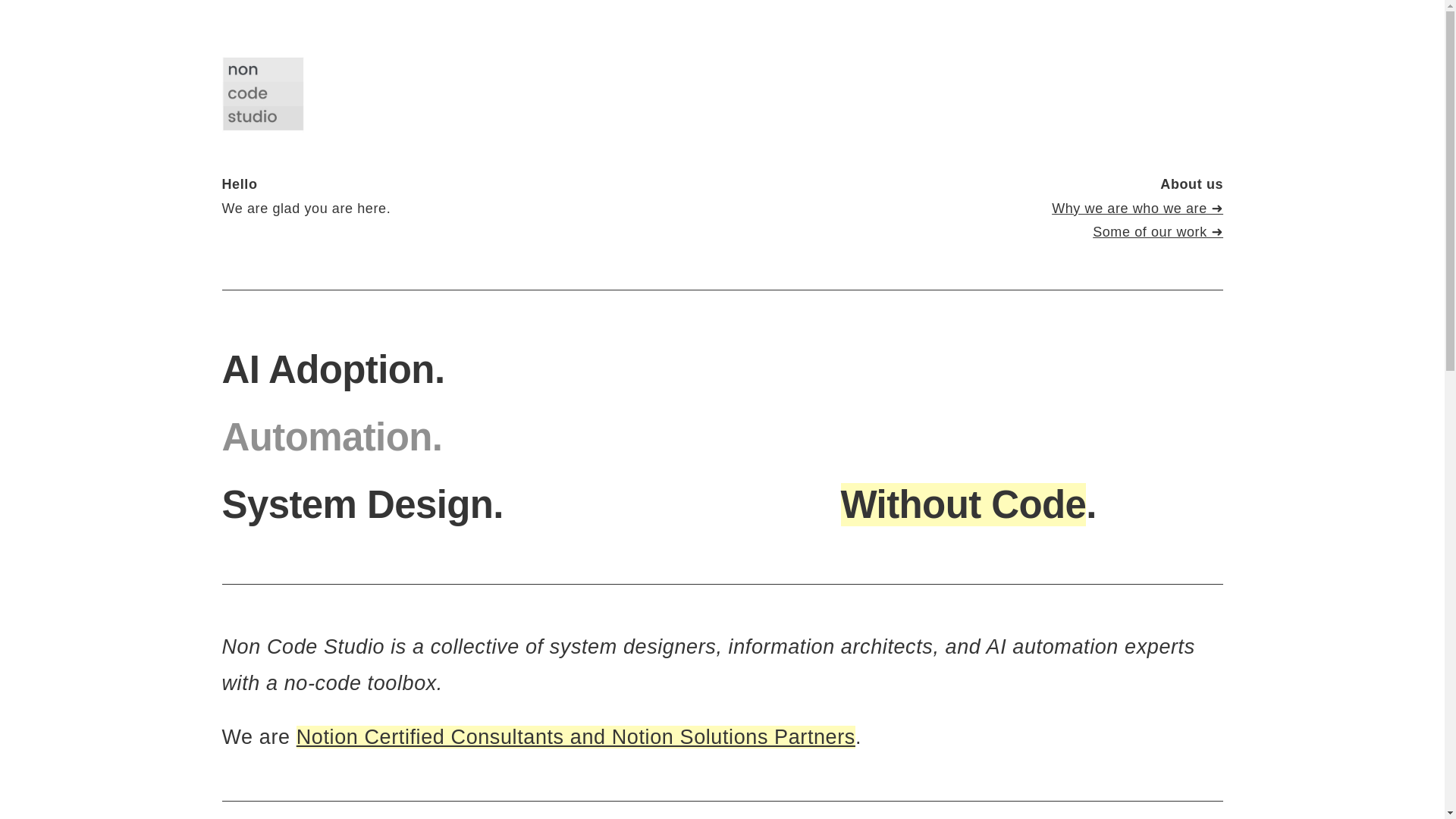 website screenshot of https://consultingnoncodestudio.com/