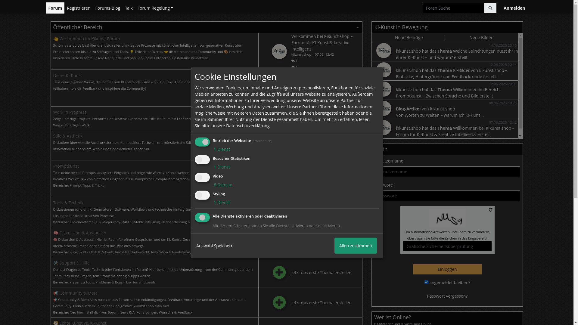 website screenshot of https://www.kikunst-forum.de/