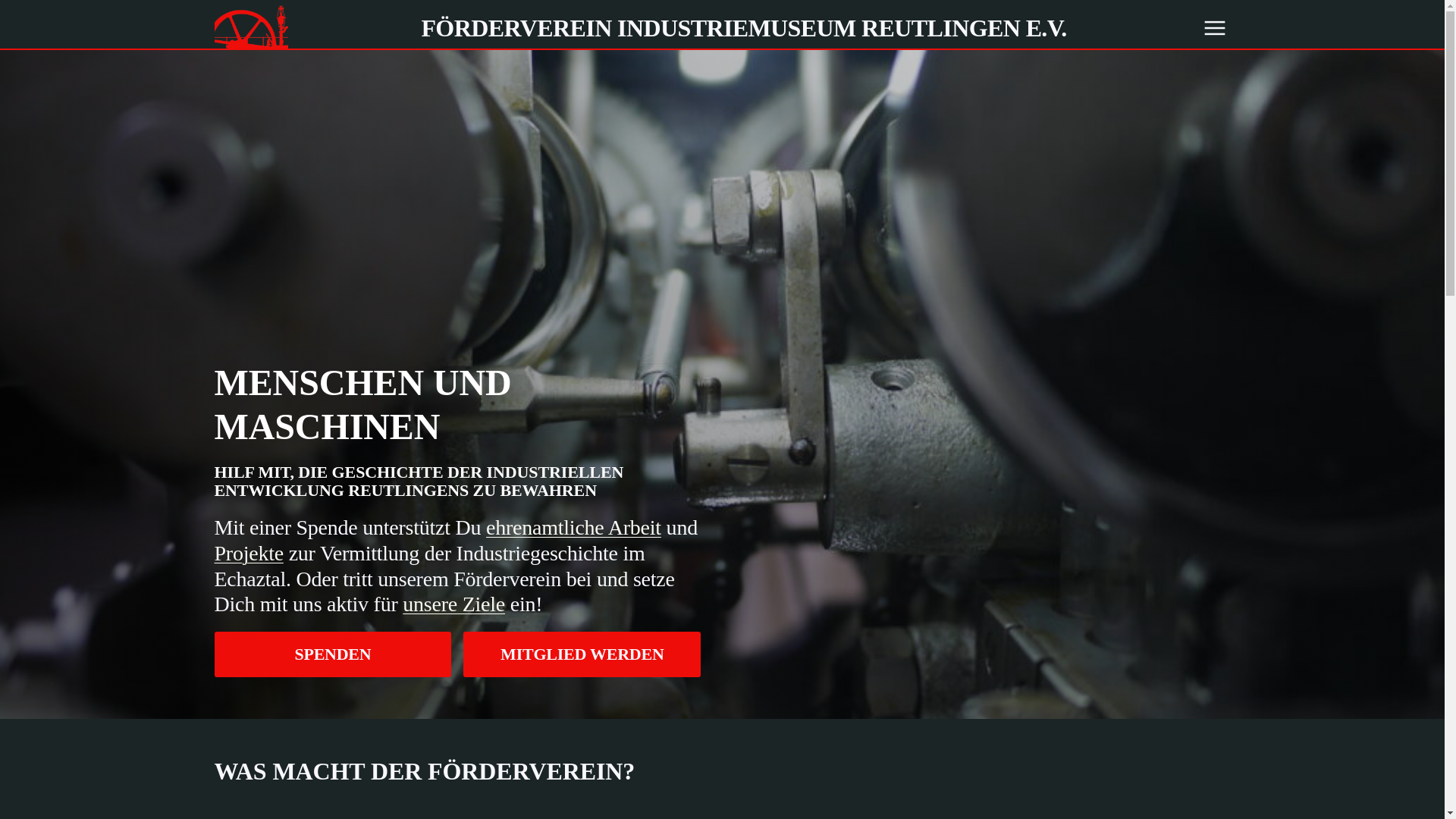 website screenshot of https://foerderverein-industriemuseum-reutlingen.de/