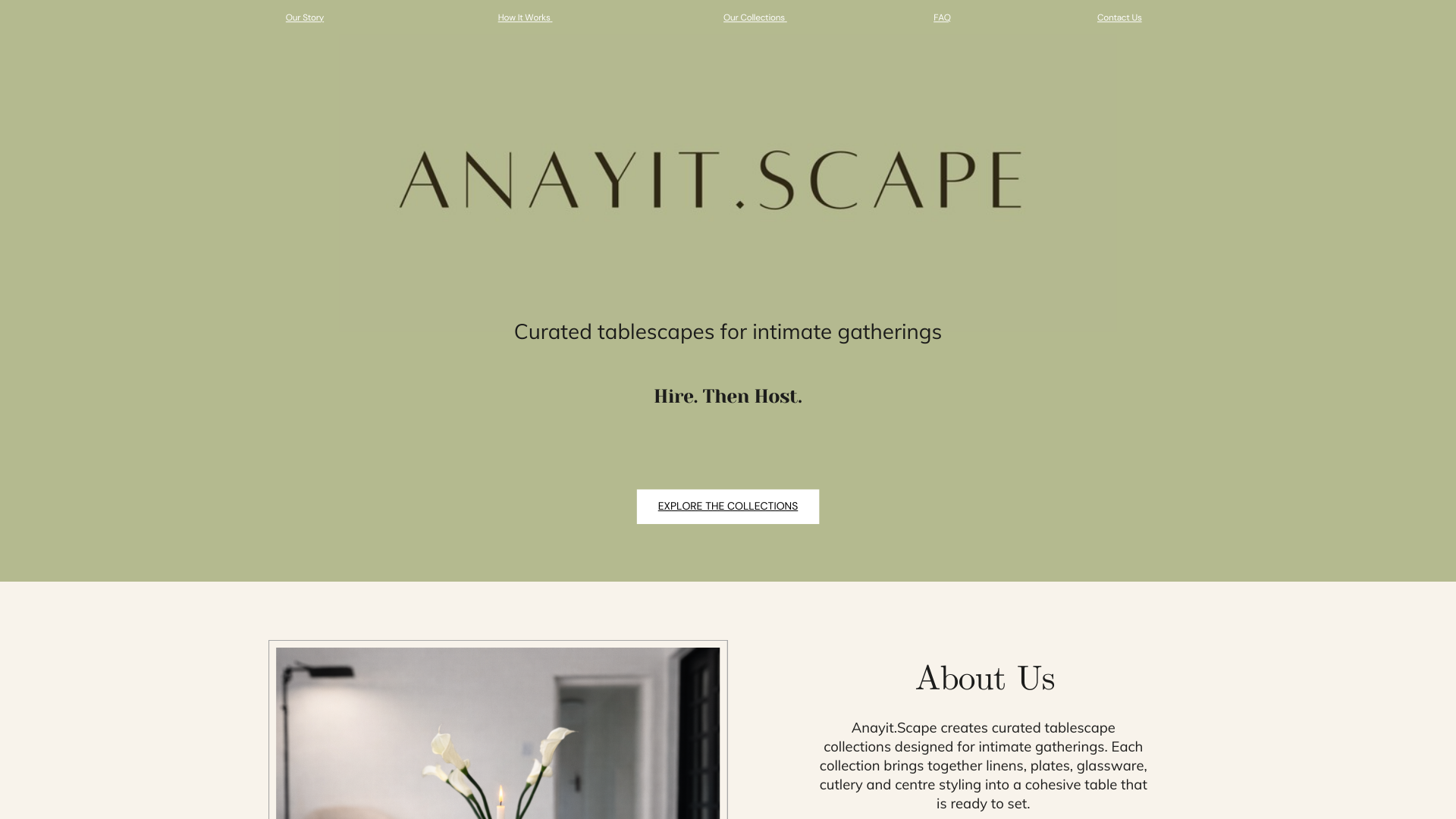 website screenshot of https://anayitscape.com/