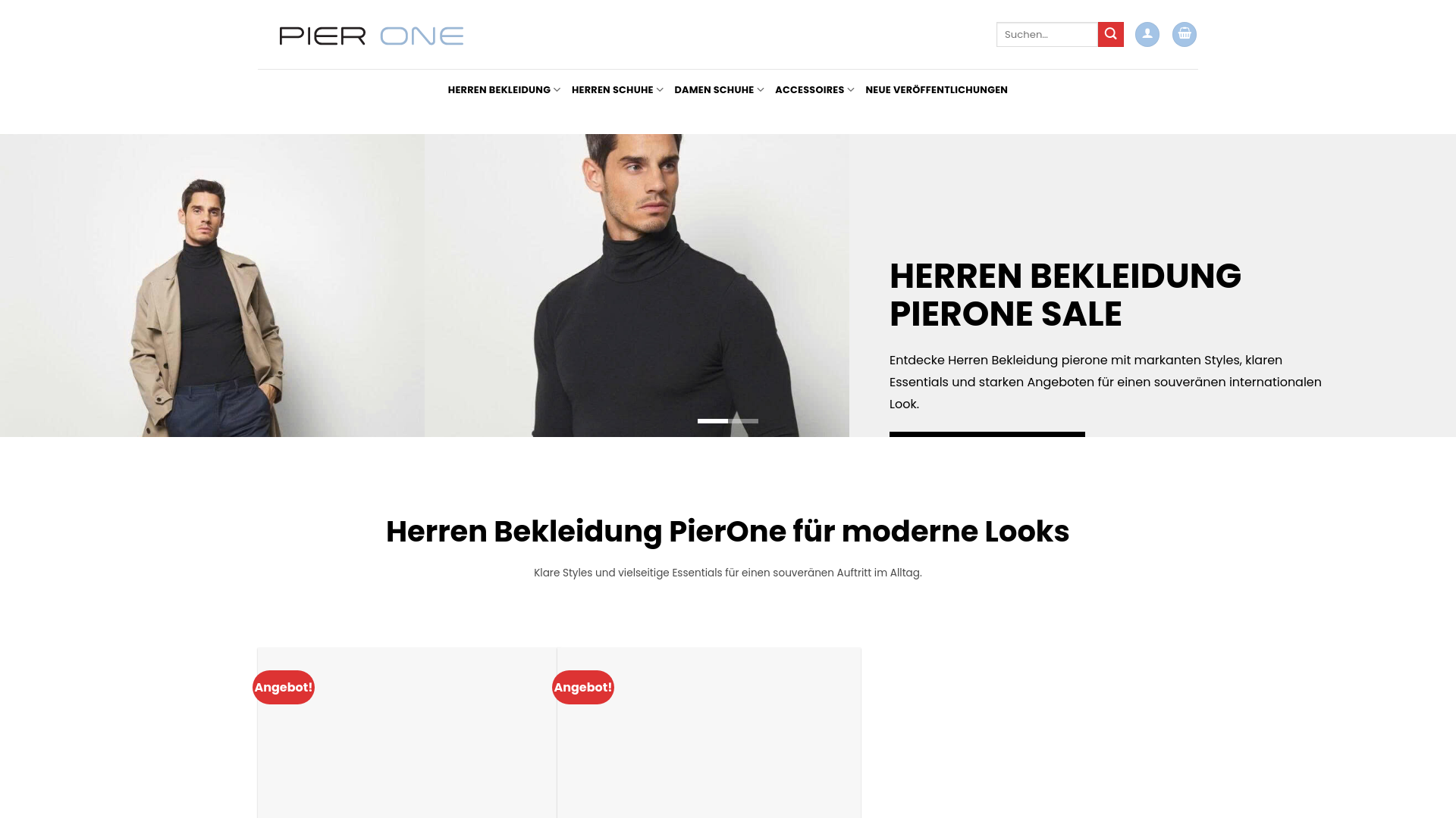 website screenshot of https://pieronemoderabatt.com