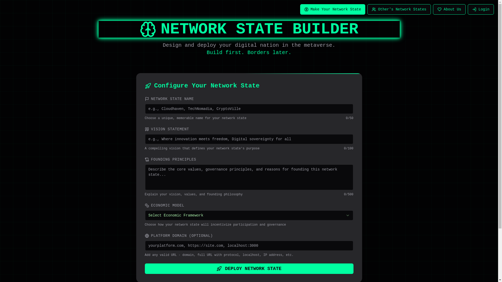 website screenshot of https://yournetworkstate.com/