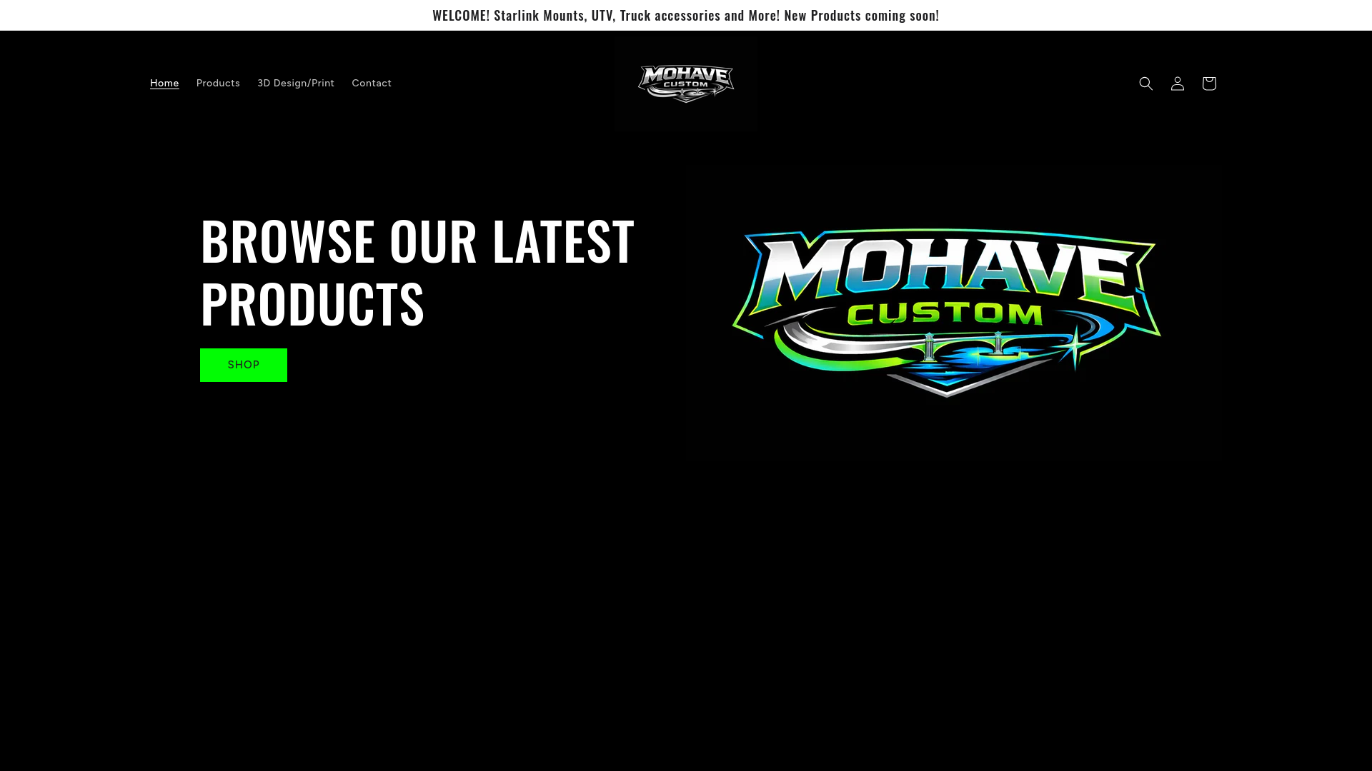 website screenshot of https://mohavecustomdesign.com