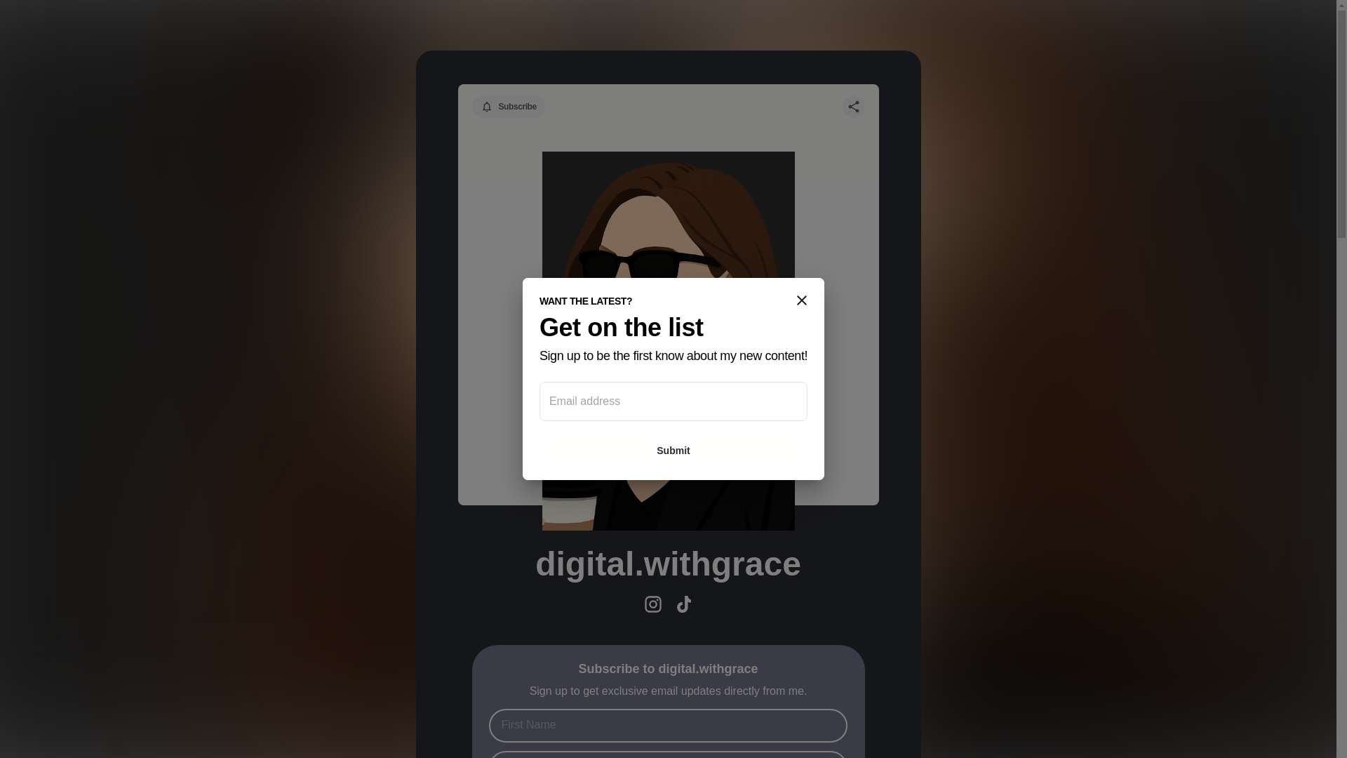 website screenshot of https://digitalwithgrace.store/