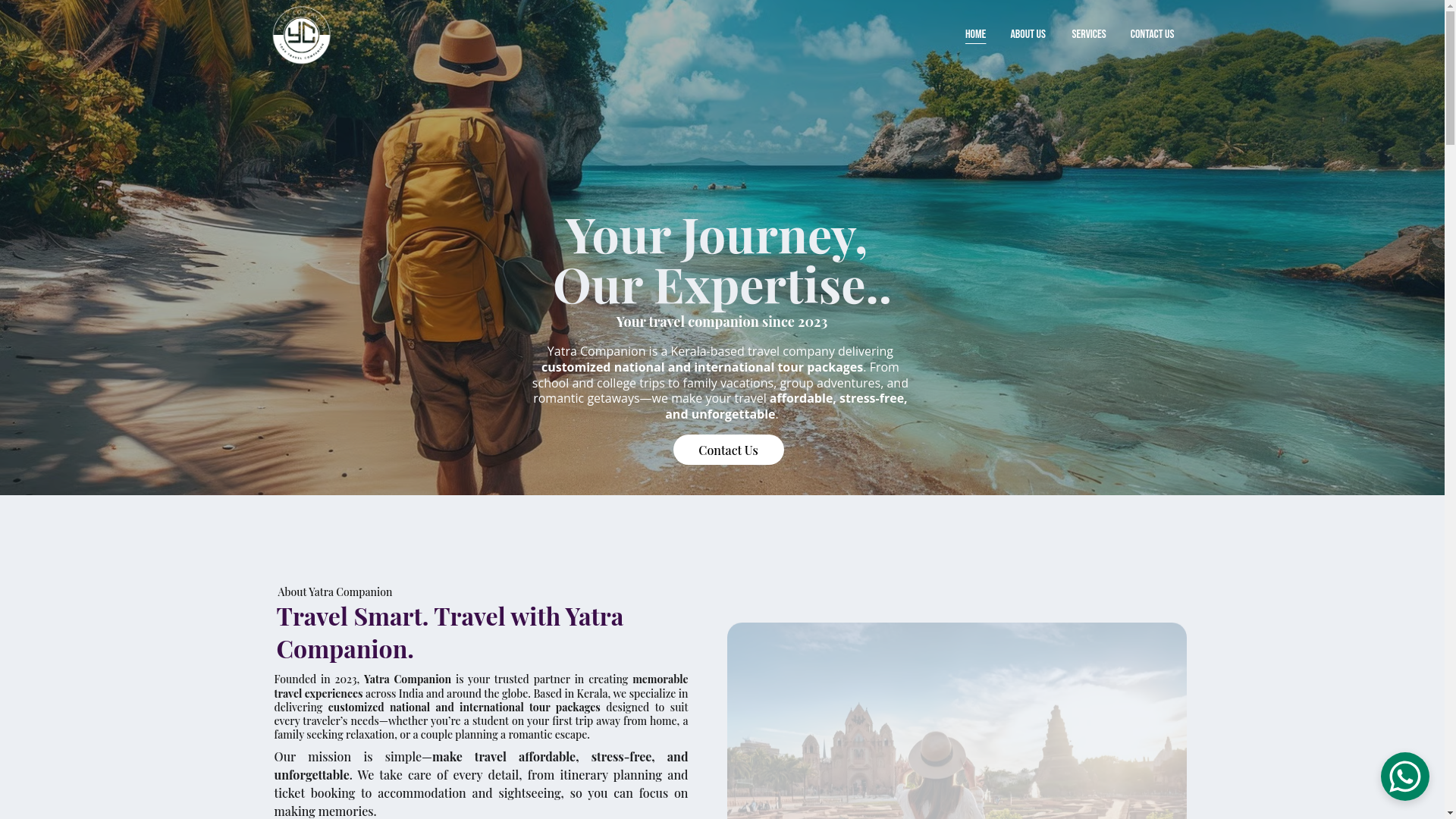 website screenshot of https://yatracompanion.com/