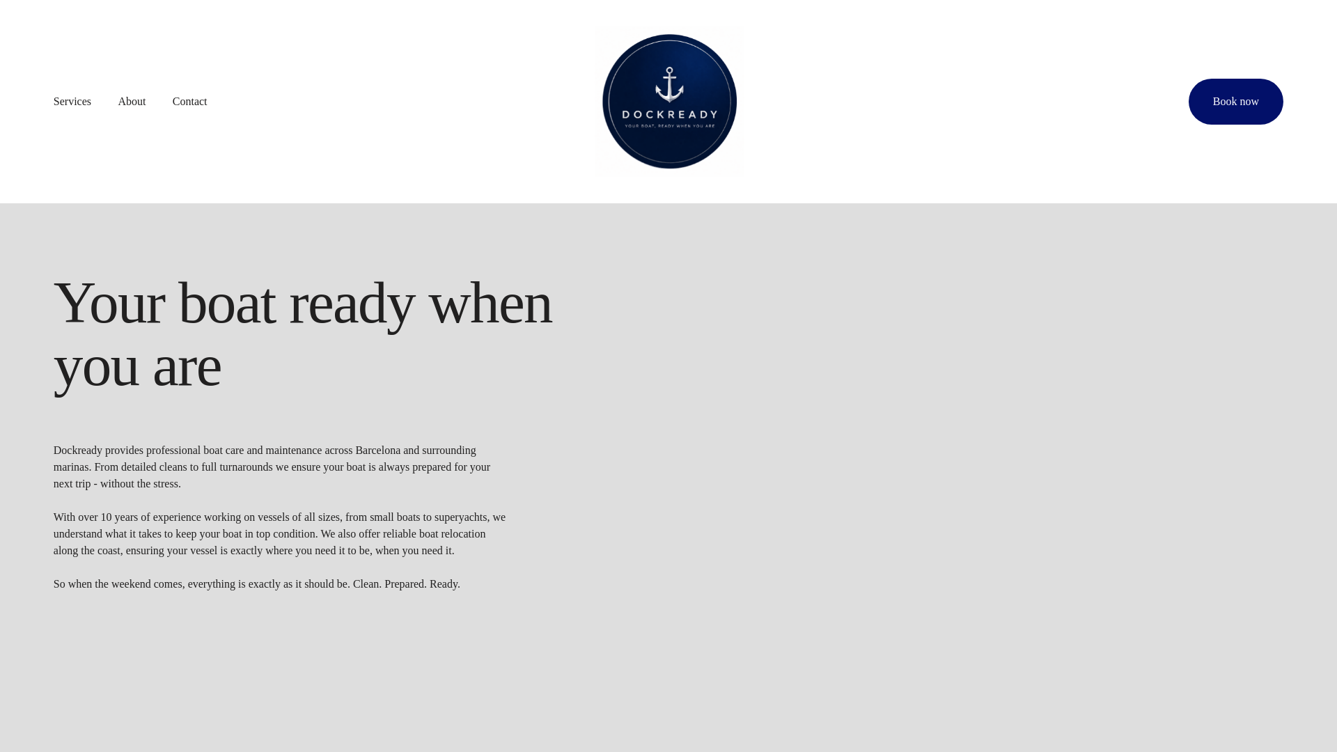 website screenshot of https://dockreadymarine.com/