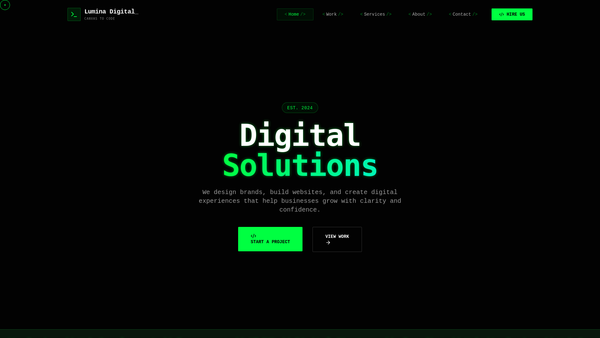 website screenshot of https://luminadigital.website/