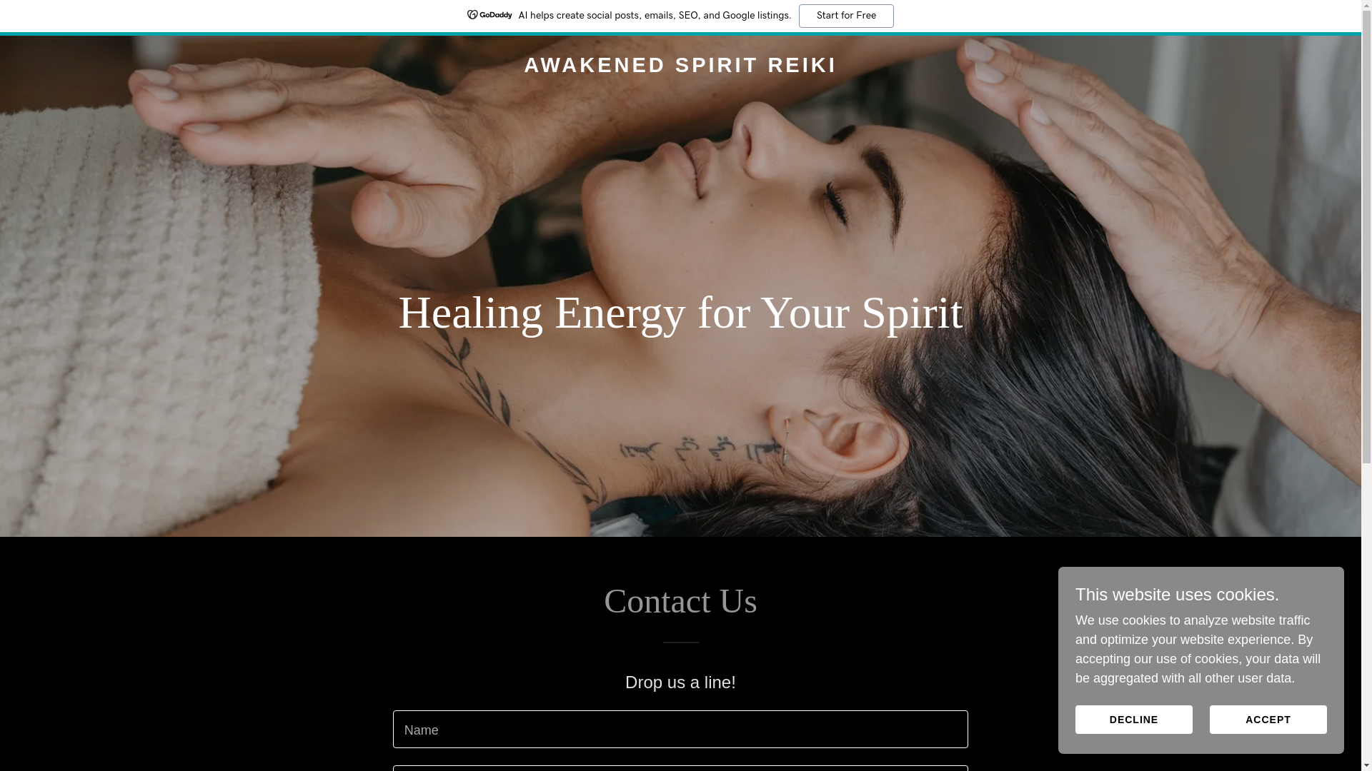 website screenshot of https://awakenedspiritreiki.com/