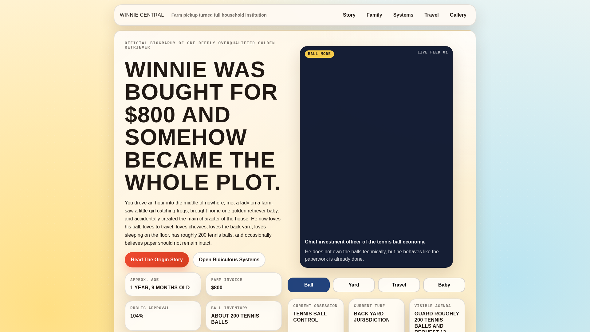website screenshot of https://winniethegolden.com