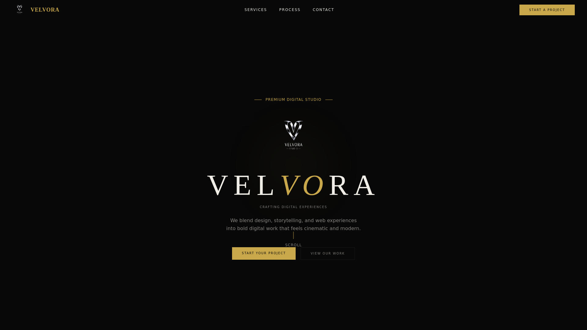 website screenshot of https://velvorastudio.in