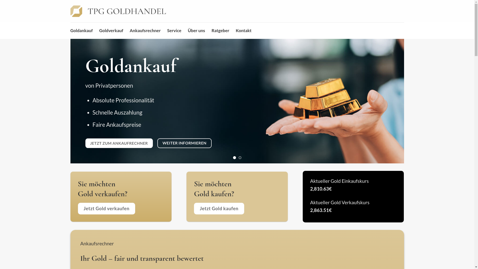 website screenshot of https://tpg-goldhandel.de/