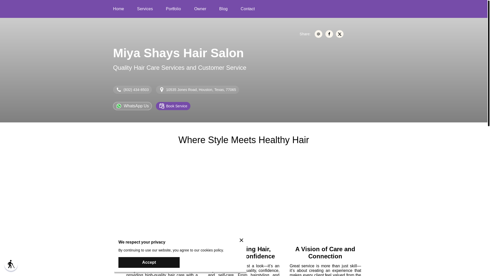 website screenshot of https://miya20shays.com/