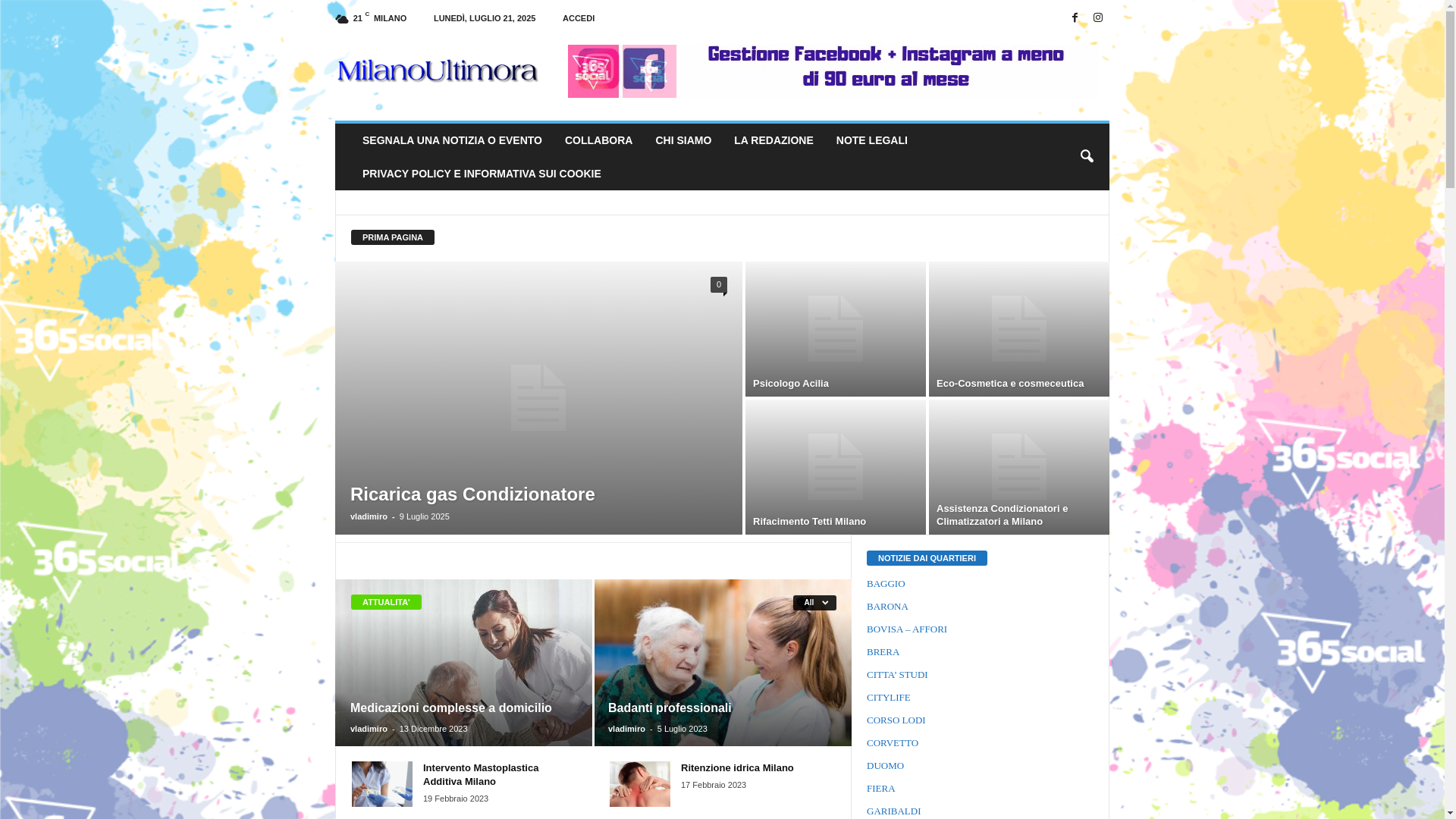 website screenshot of https://www.milanoultimora.it/