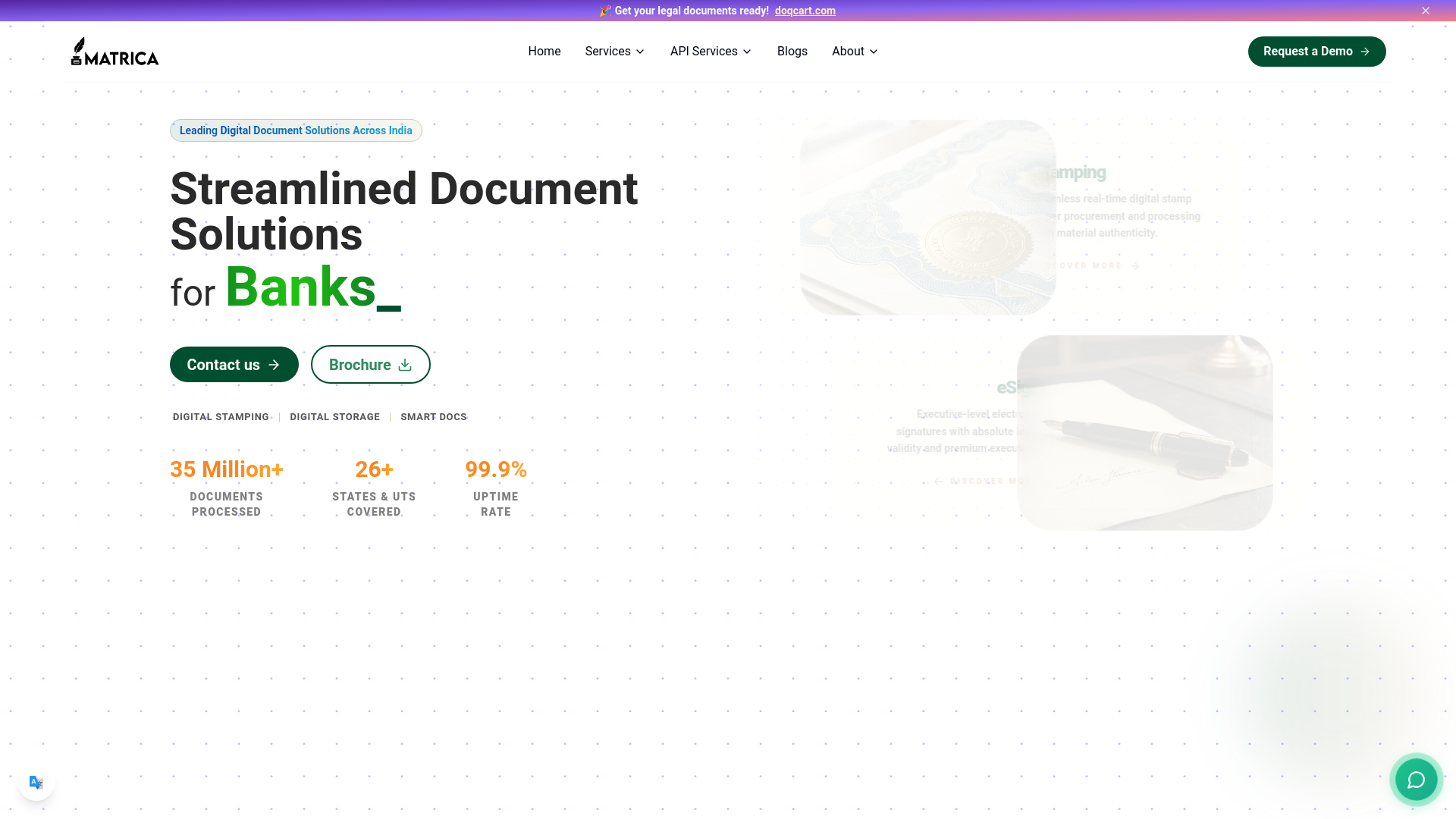 website screenshot of https://matricaa.co.in/