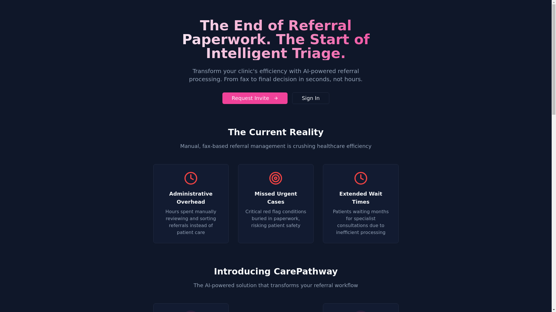 website screenshot of https://carepathway-prod.pages.dev/