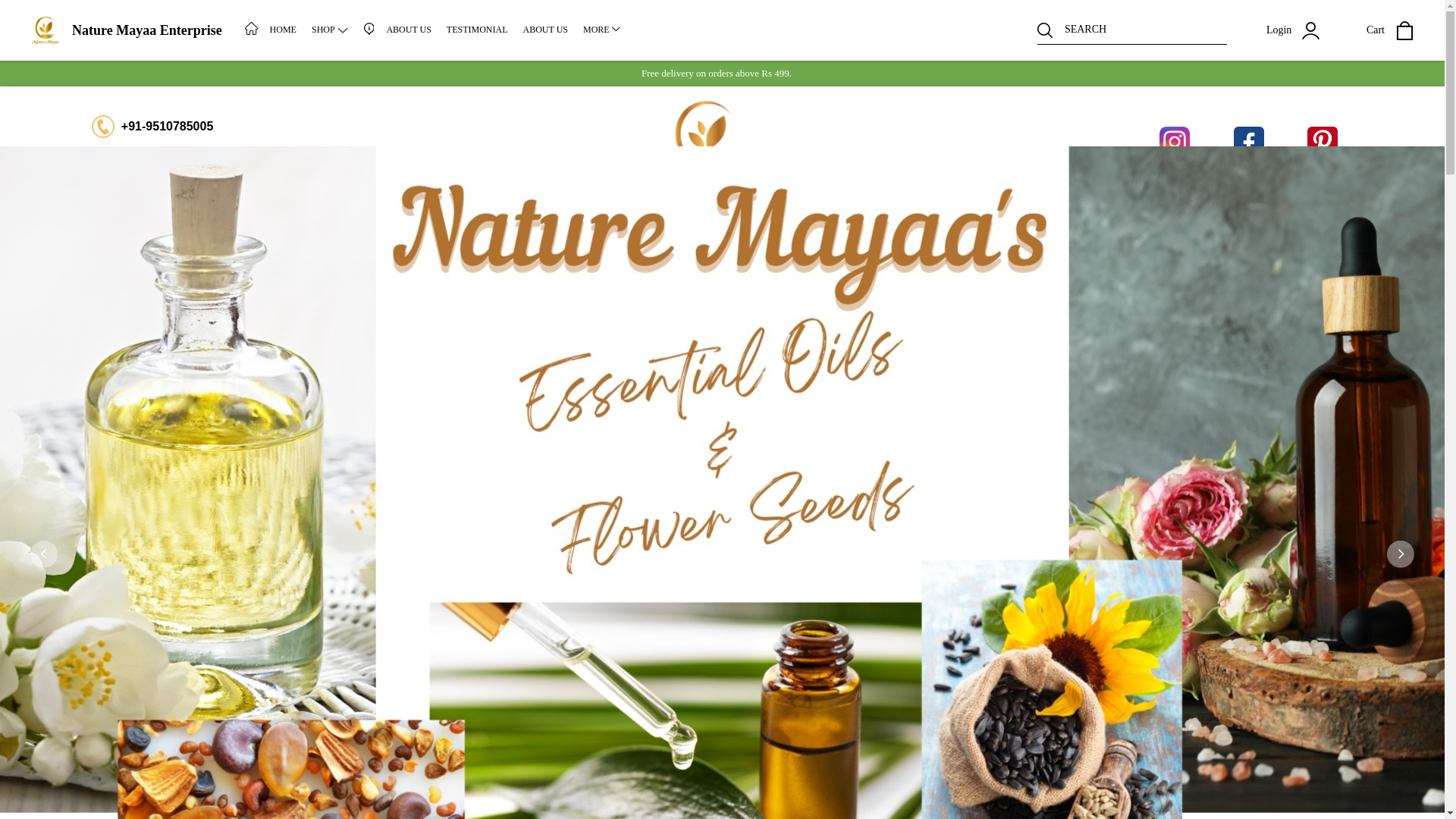 website screenshot of https://naturemayaa.co.in/